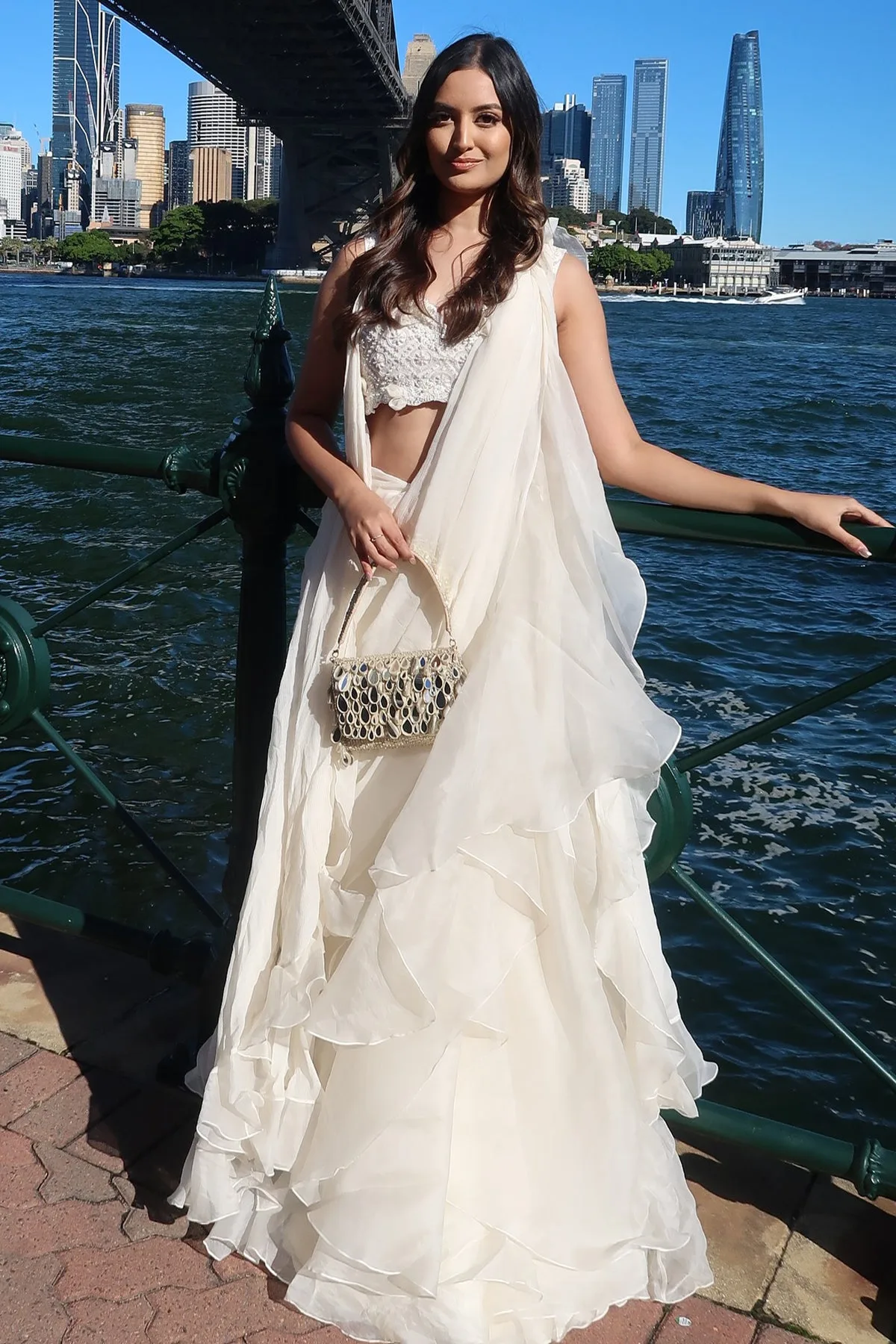 Natasha Shah in Gravitas Saree Set by Ridhi Mehra