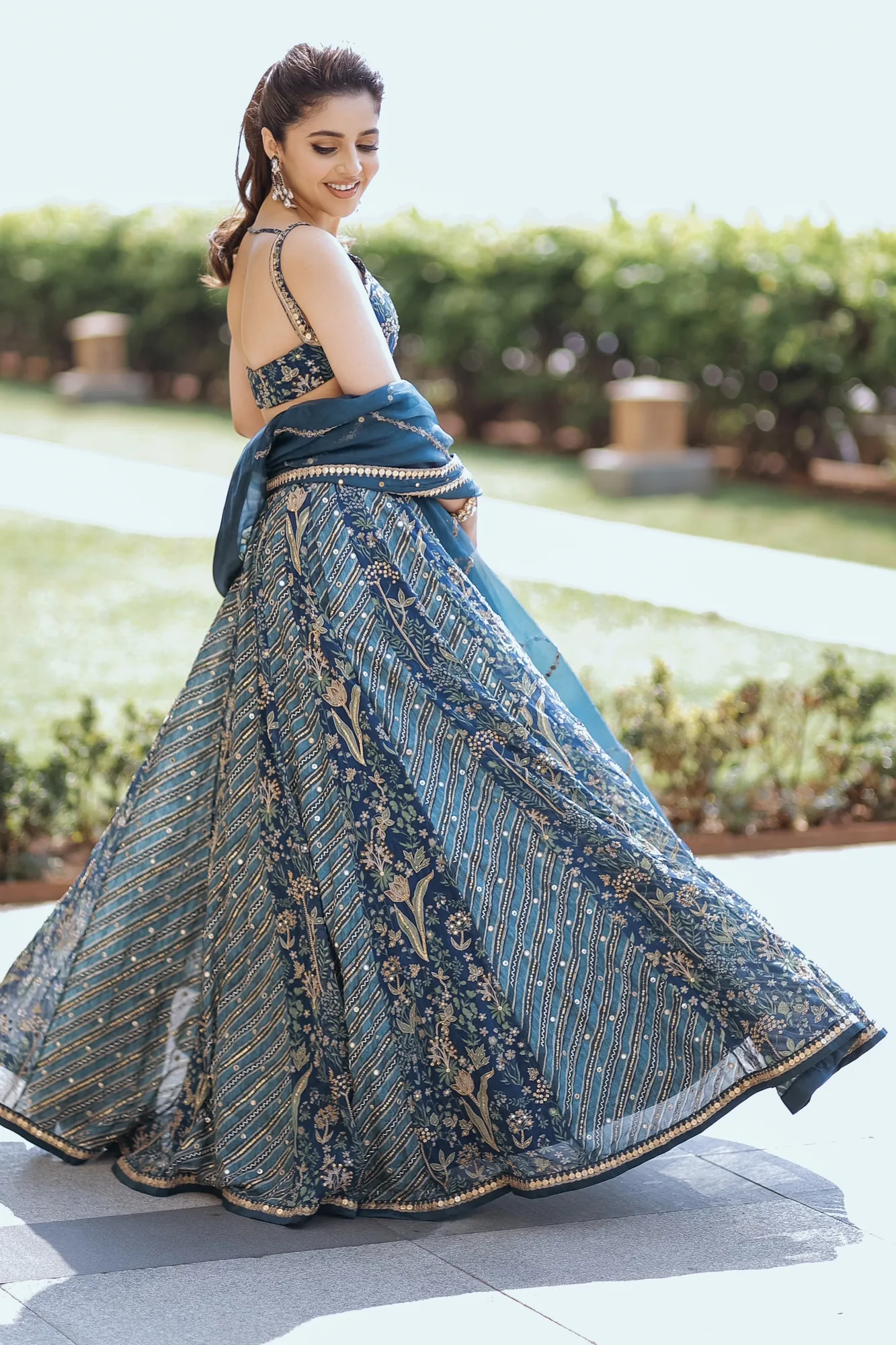 Isha Multani in the Eila Lehenga Set by Paulmi And Harsh, view 4