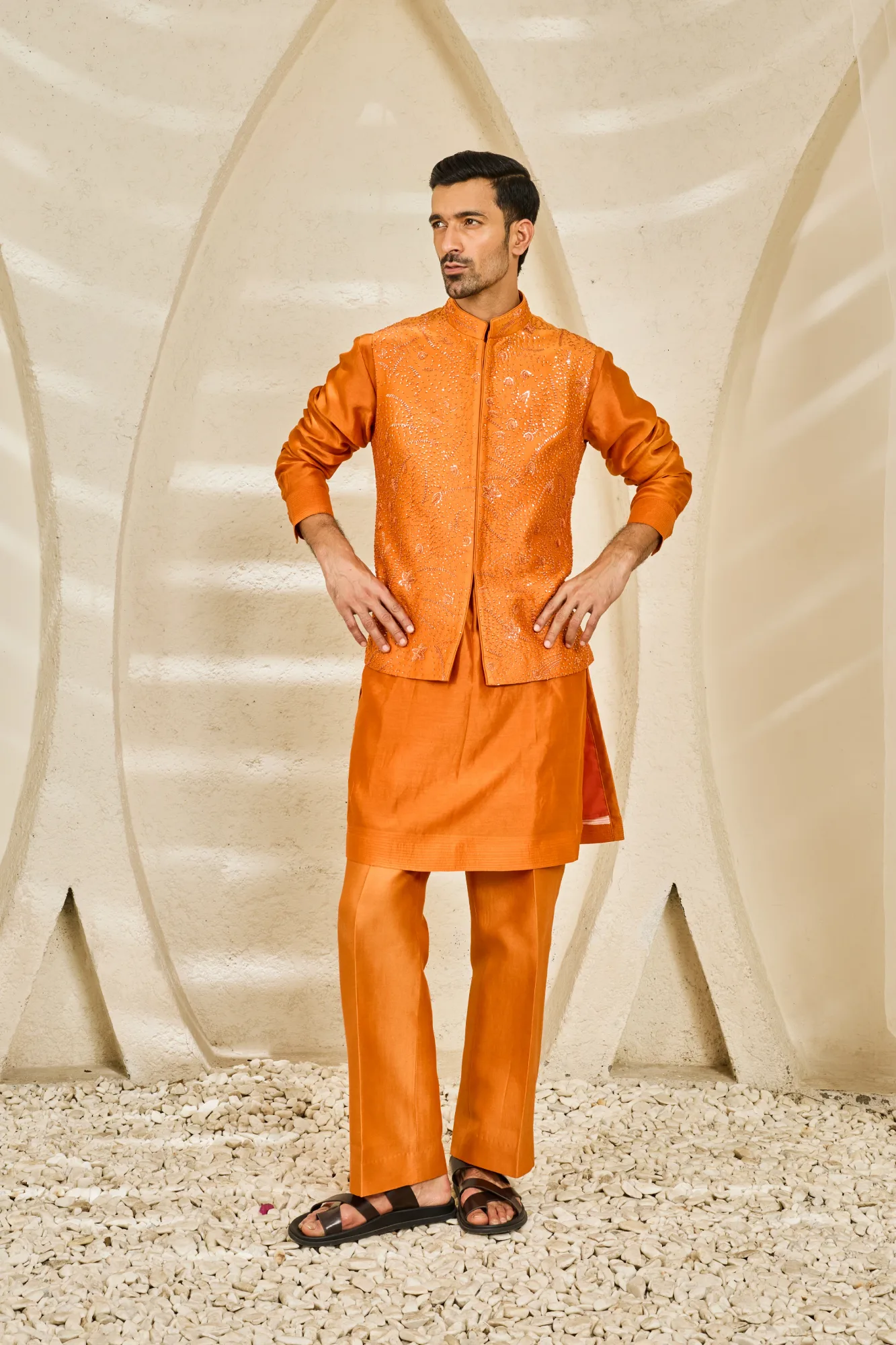 Emberline Waistcoat Set by Sarab Khanijou