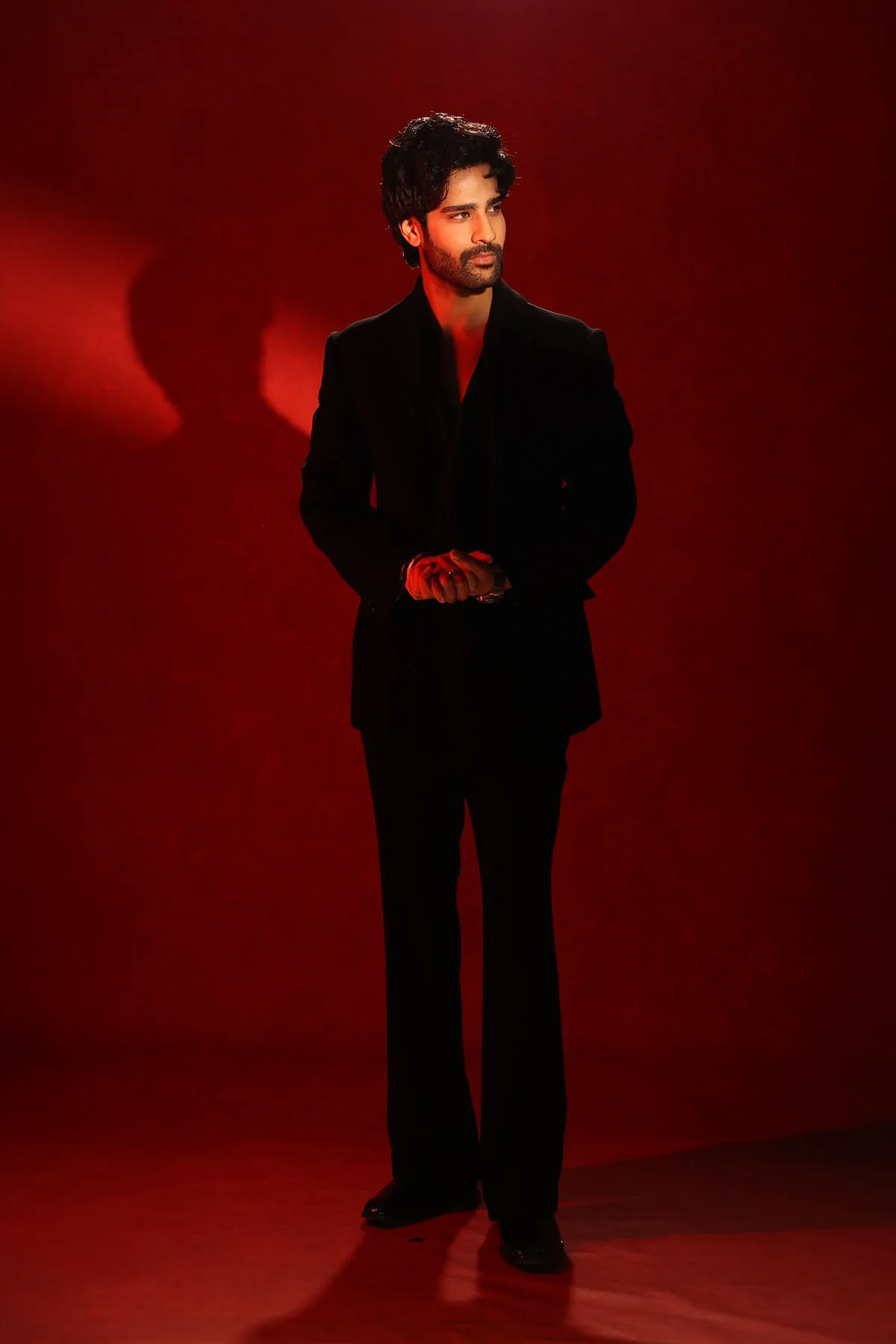 Aaman Devgan in Black Ember Tuxedo by Dolly J