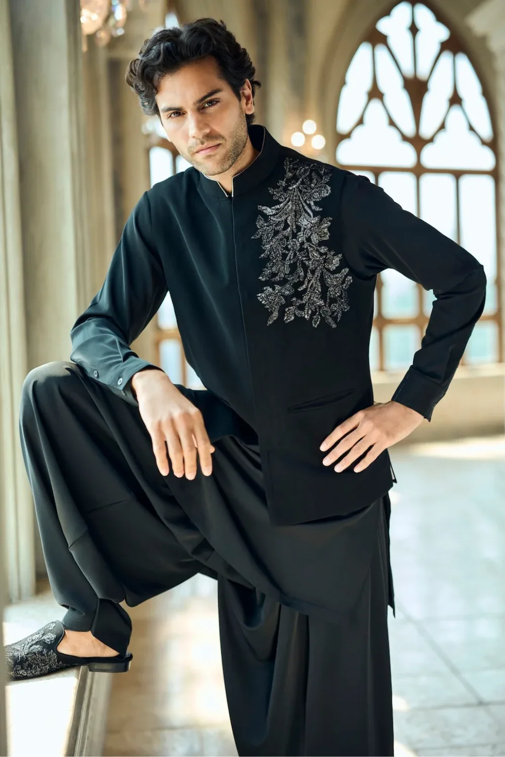 Black Bundi Set by Seema Gujral