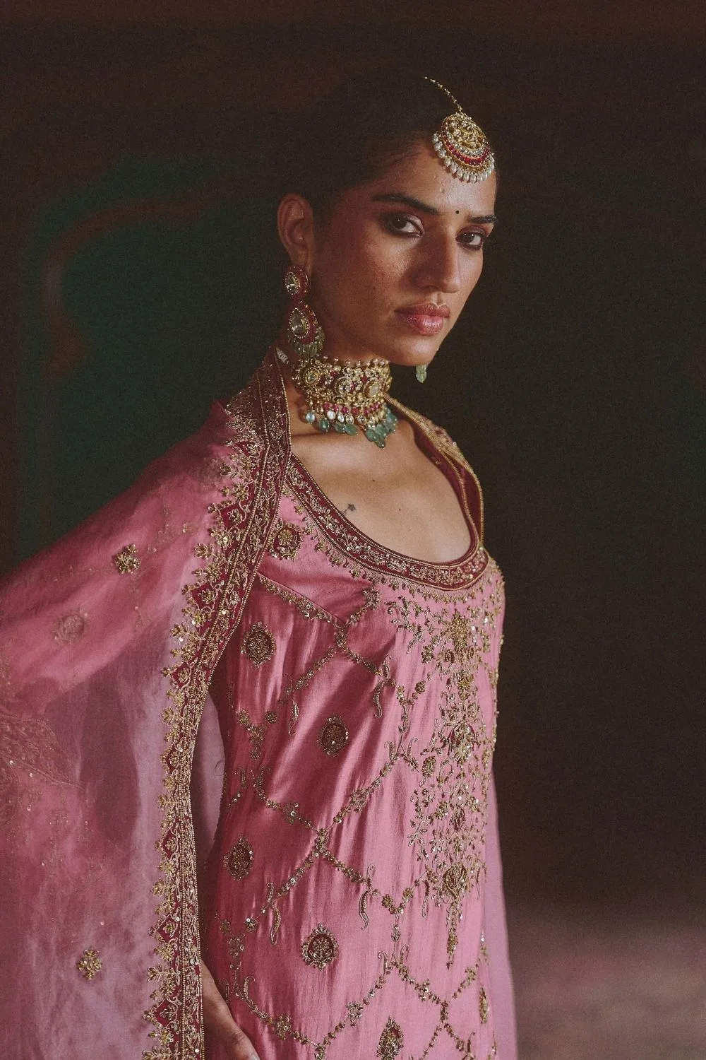 Sangam Kurta Set by Jigar Mali in lilac, view 2