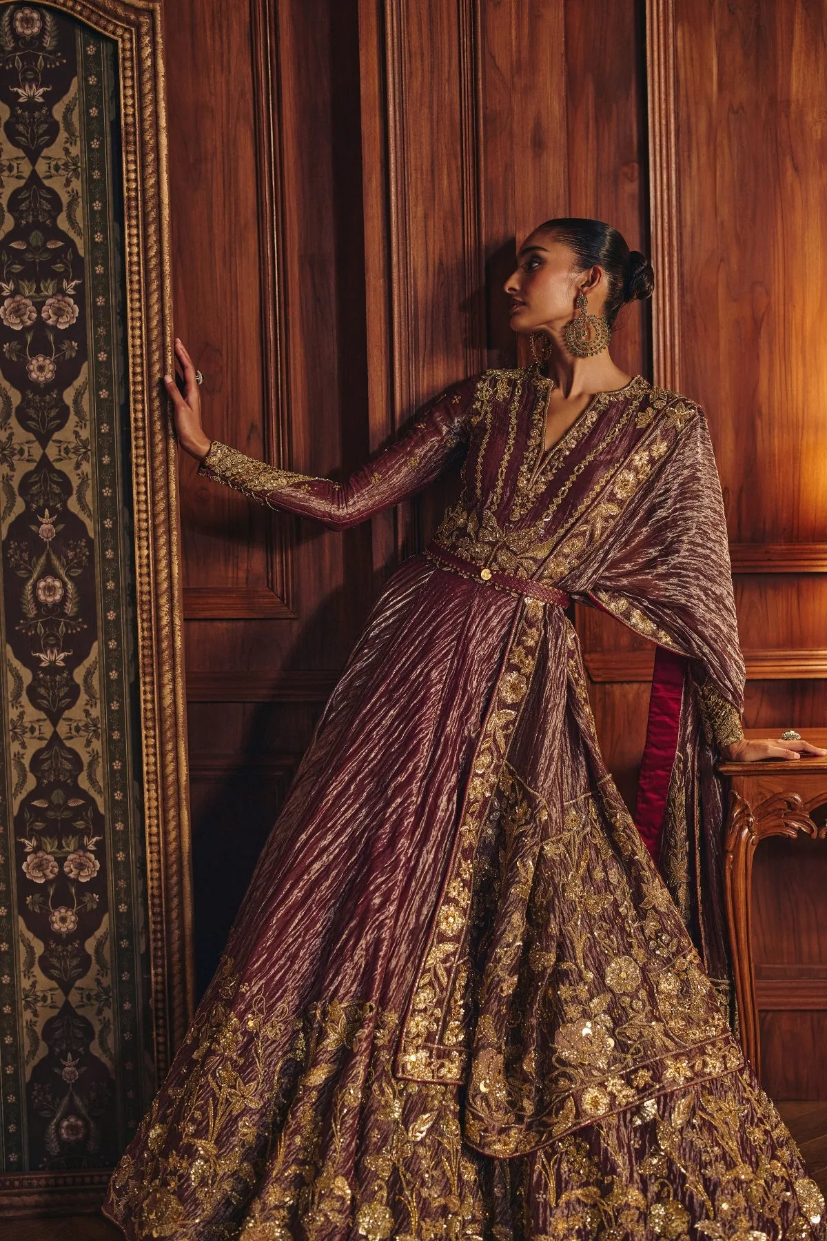 Madhubala by Mahima Mahajan, red anarkali, view 4