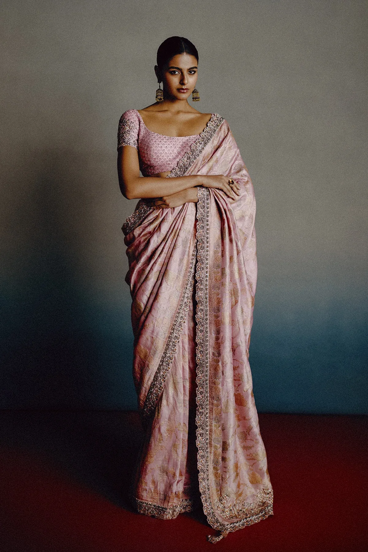 Rose Mist Saree by Dolly J