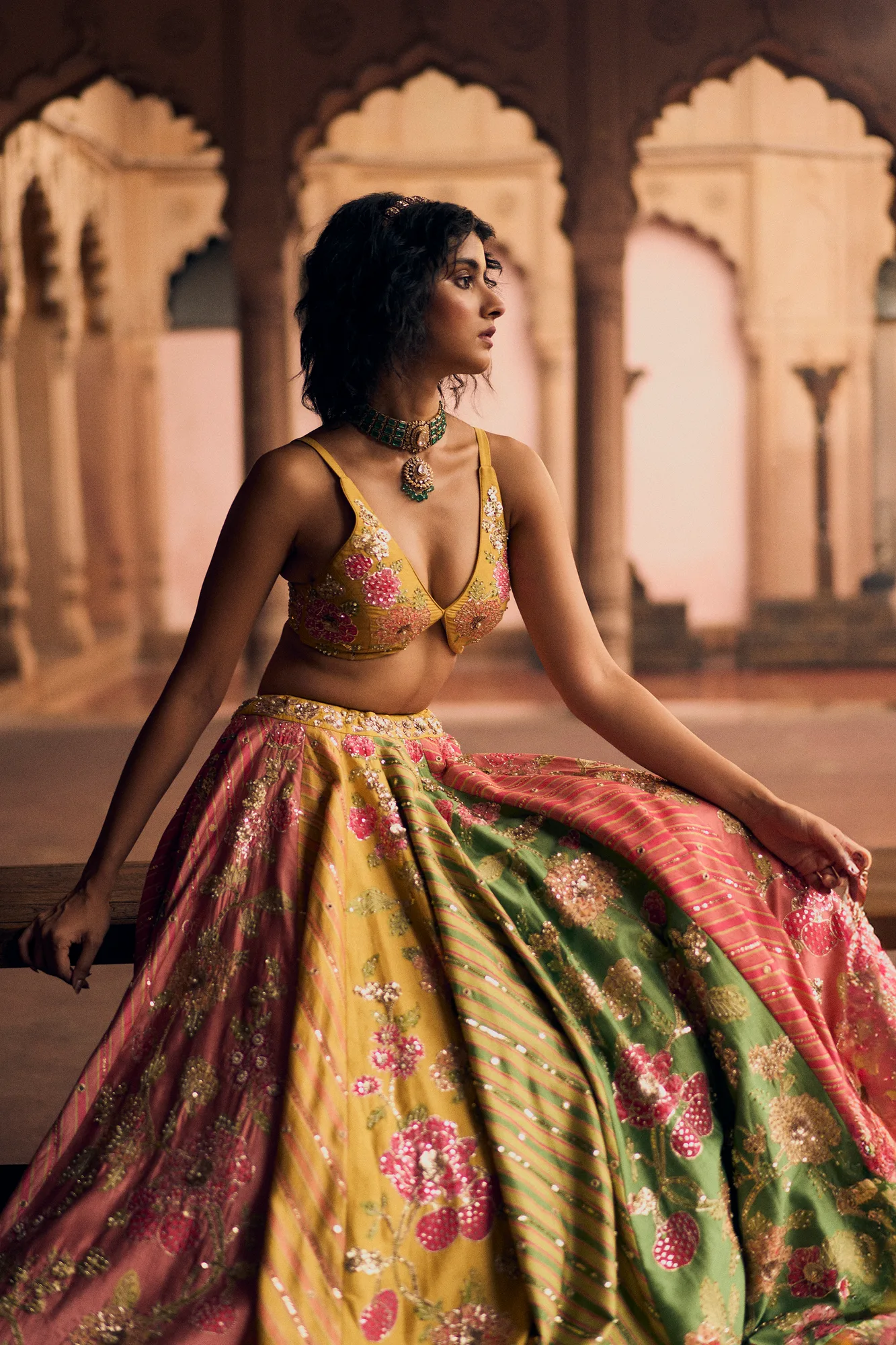 Bhakthi Lehenga Set by Paulmi And Harsh, view 3