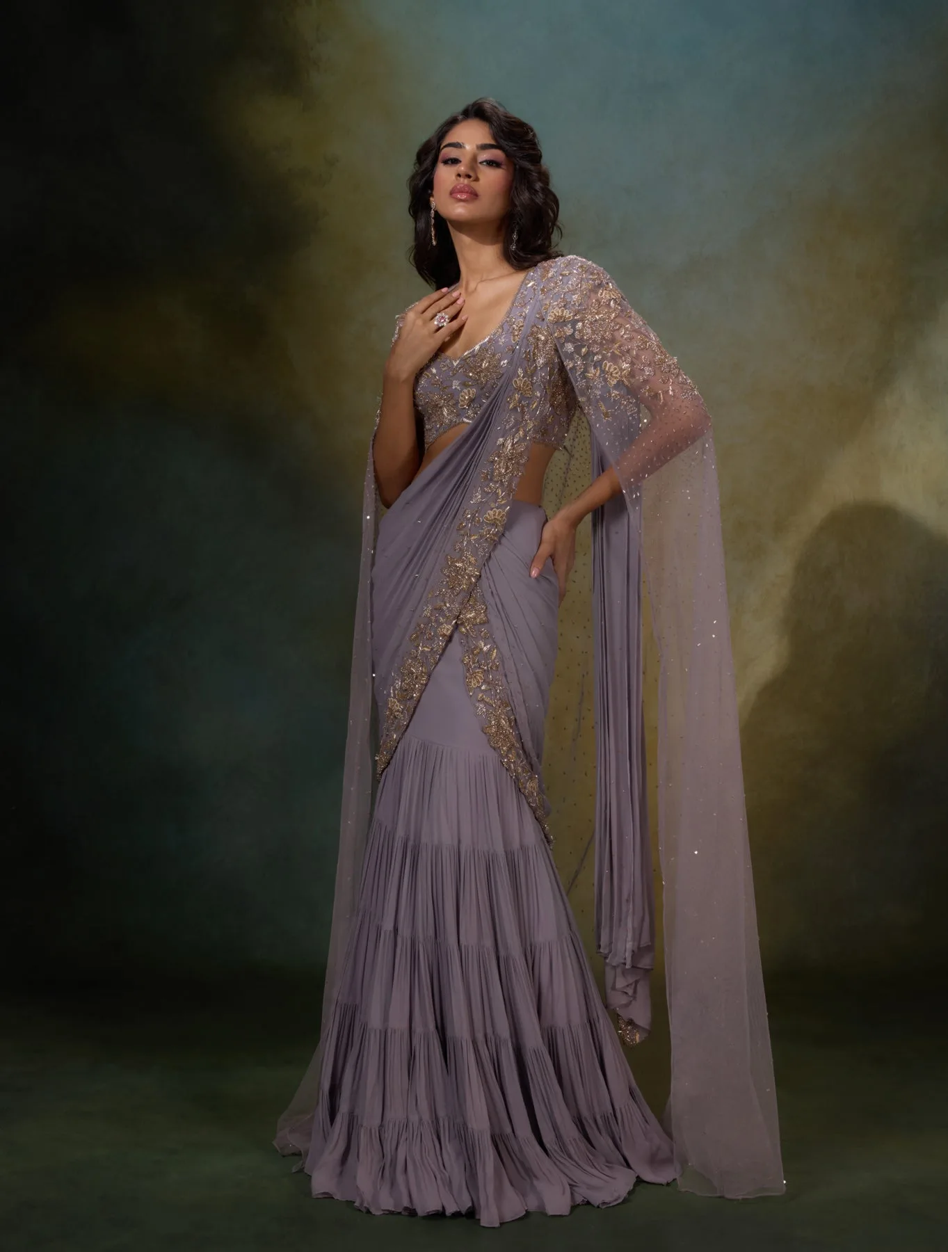 Anne by Shloka Khialani, purple sari