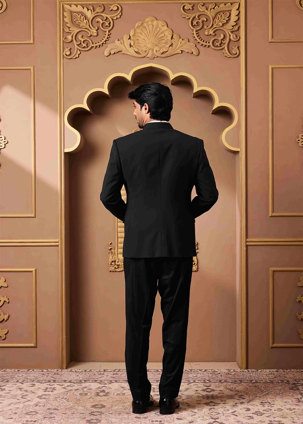Black Tuxedo Vest Pant by Nitika Gujral, view 2