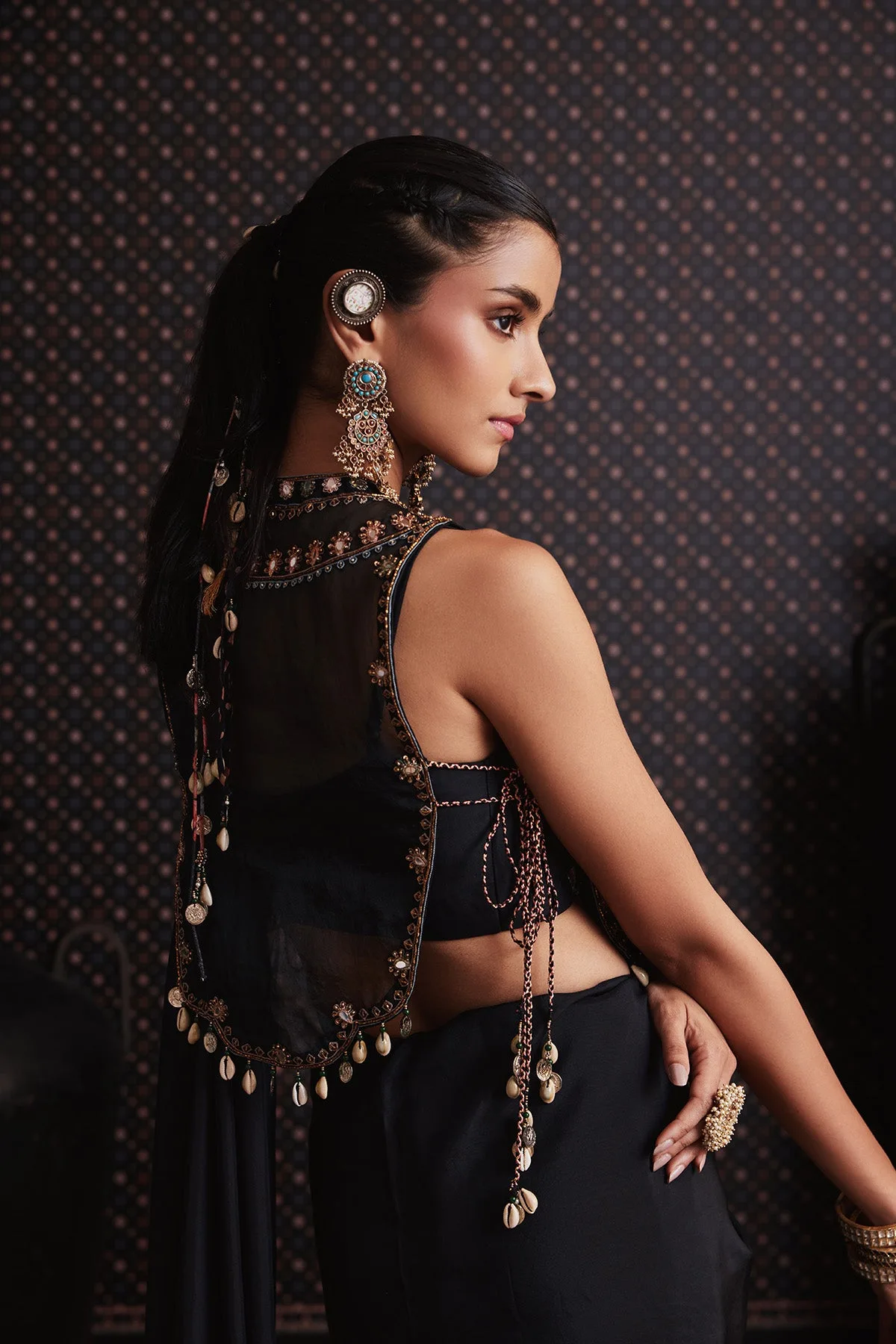Odyssey Saree Set by Ridhi Mehra, view 3