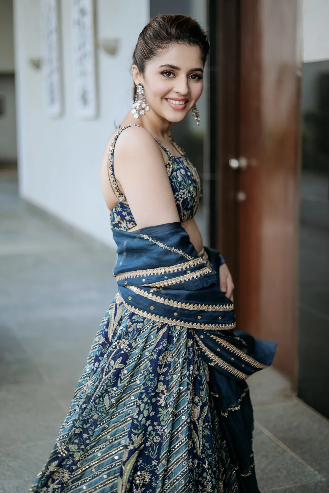 Isha Multani in the Eila Lehenga Set by Paulmi And Harsh, view 3