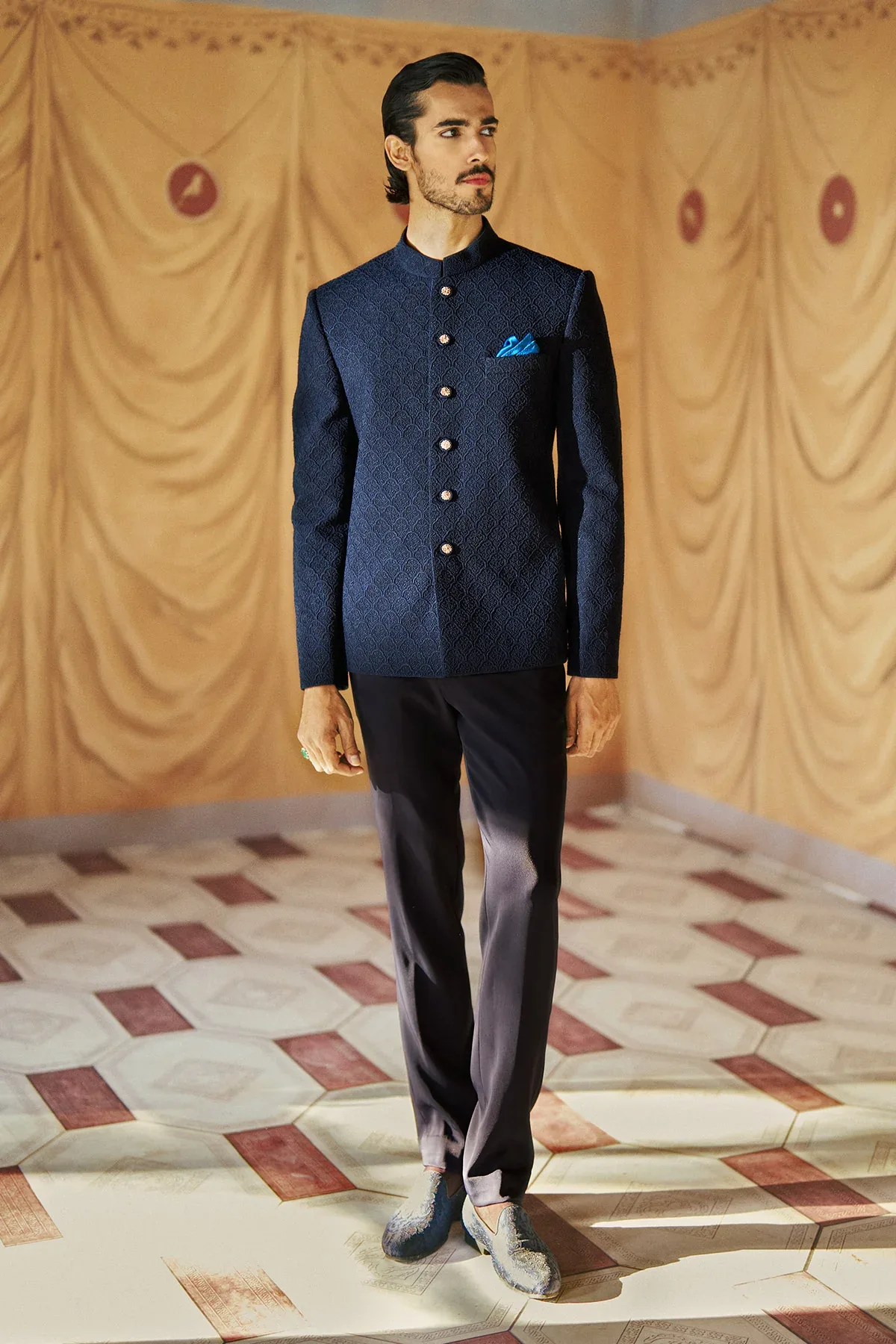Iktan Bandgala Short Jacket & Pant Set by Dolly J