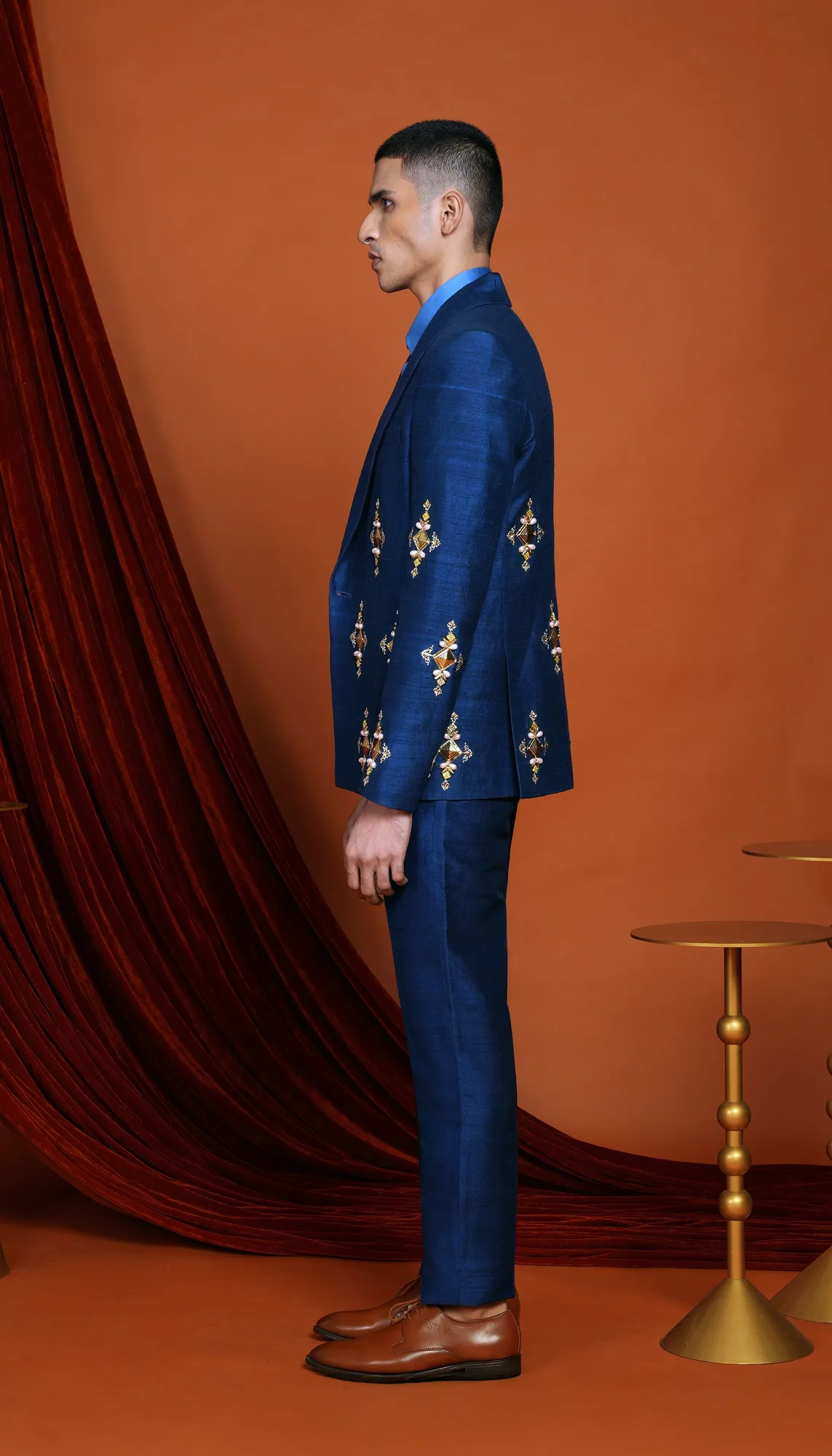 Cruz - blue blazer set by Papa Don't Preach, blue jacket, view 2