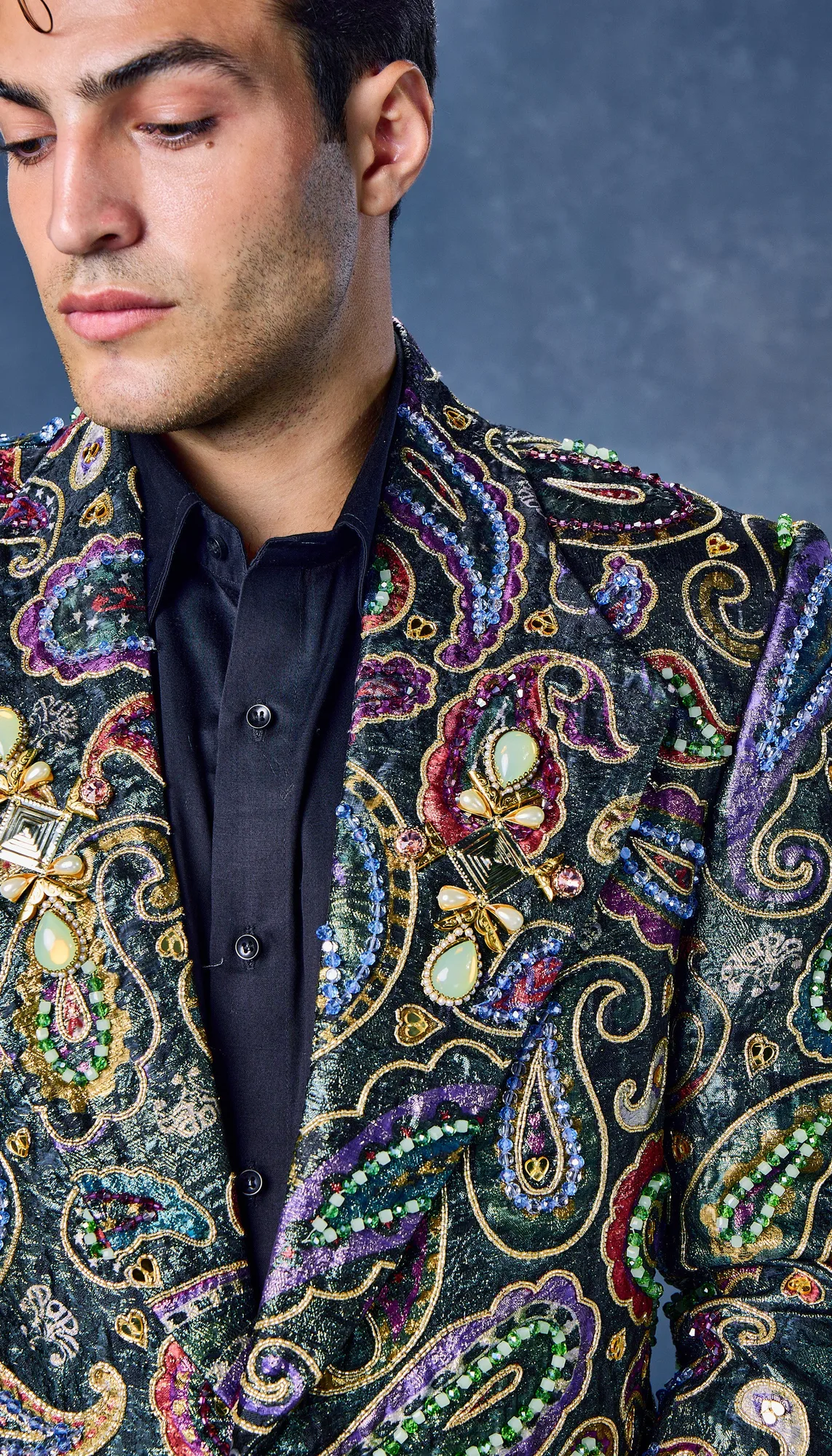The Gilded Night - Blazer Set by Papa Don't Preach, black jacket, view 4