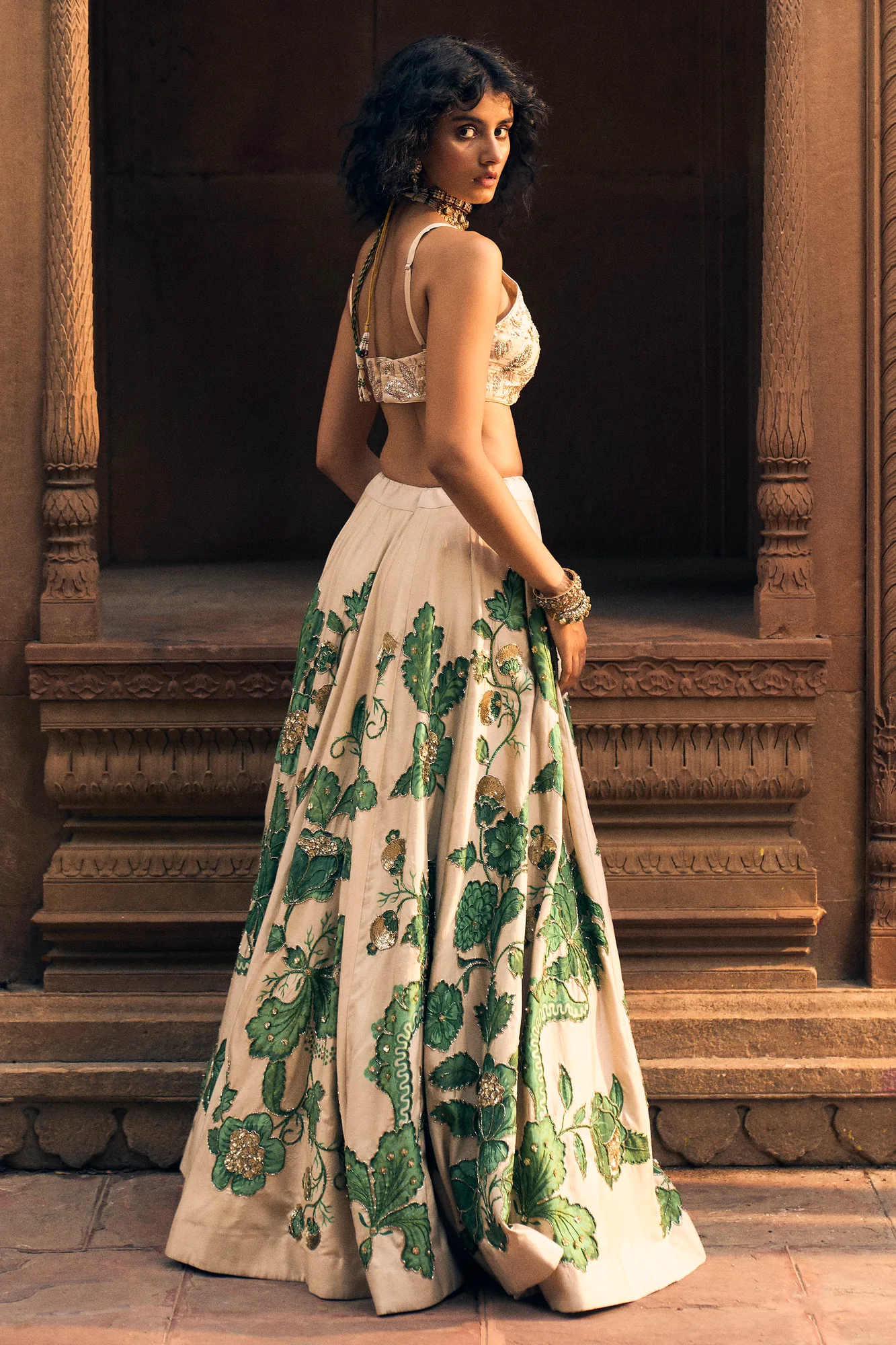 Ever Lehenga Set by Paulmi And Harsh in ivory, view 2