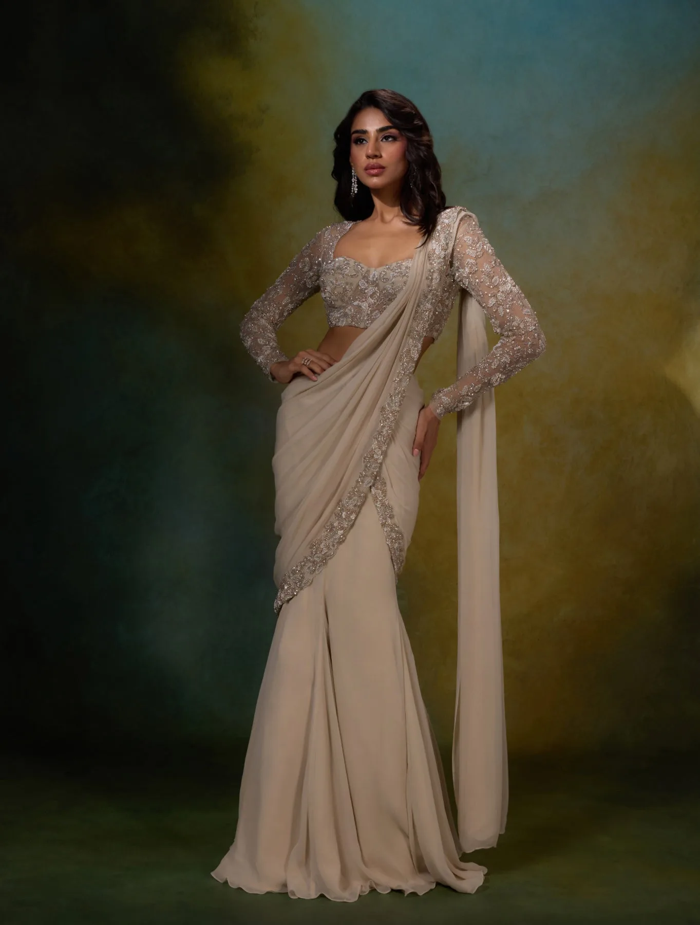 Pera by Shloka Khialani, grey lehenga