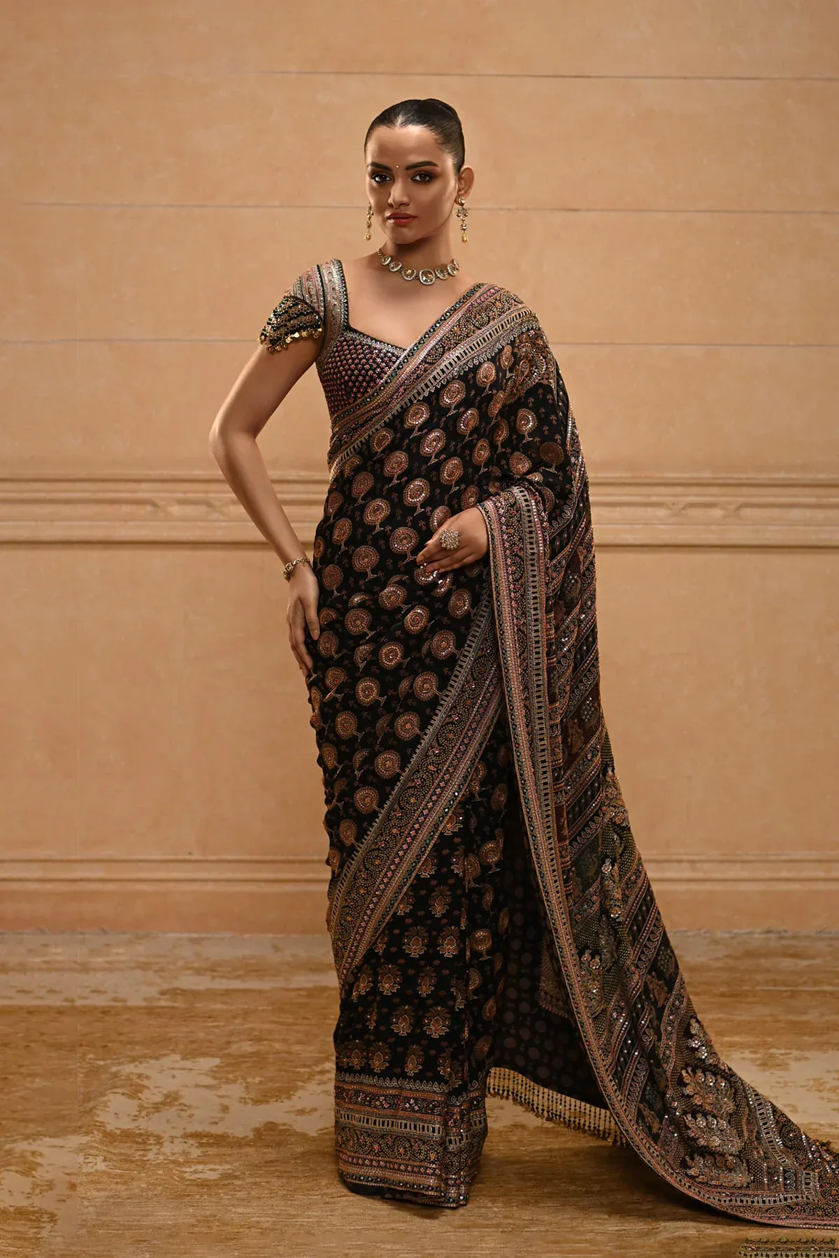 Kashida Embroidered Saree by Tarun Tahiliani