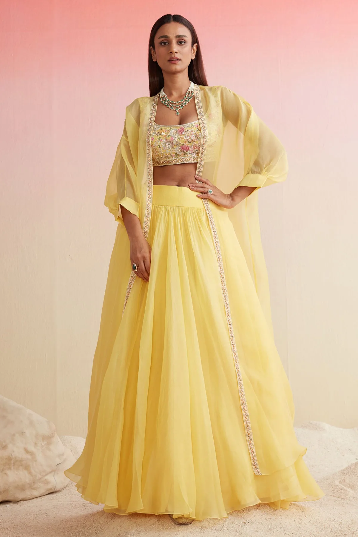 Sumehra by Ridhi Mehra, yellow skirt set