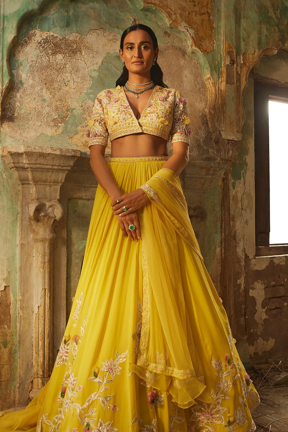 Aftaab by Ridhi Mehra, yellow lehenga