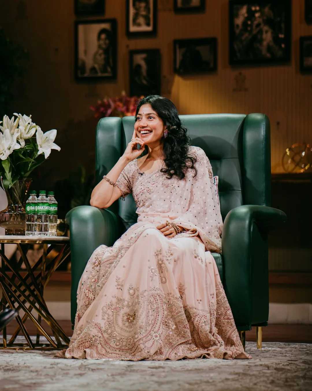 Sai Pallavi in Vaidehi Lehenga Saree by Dolly J in ivory, view 4