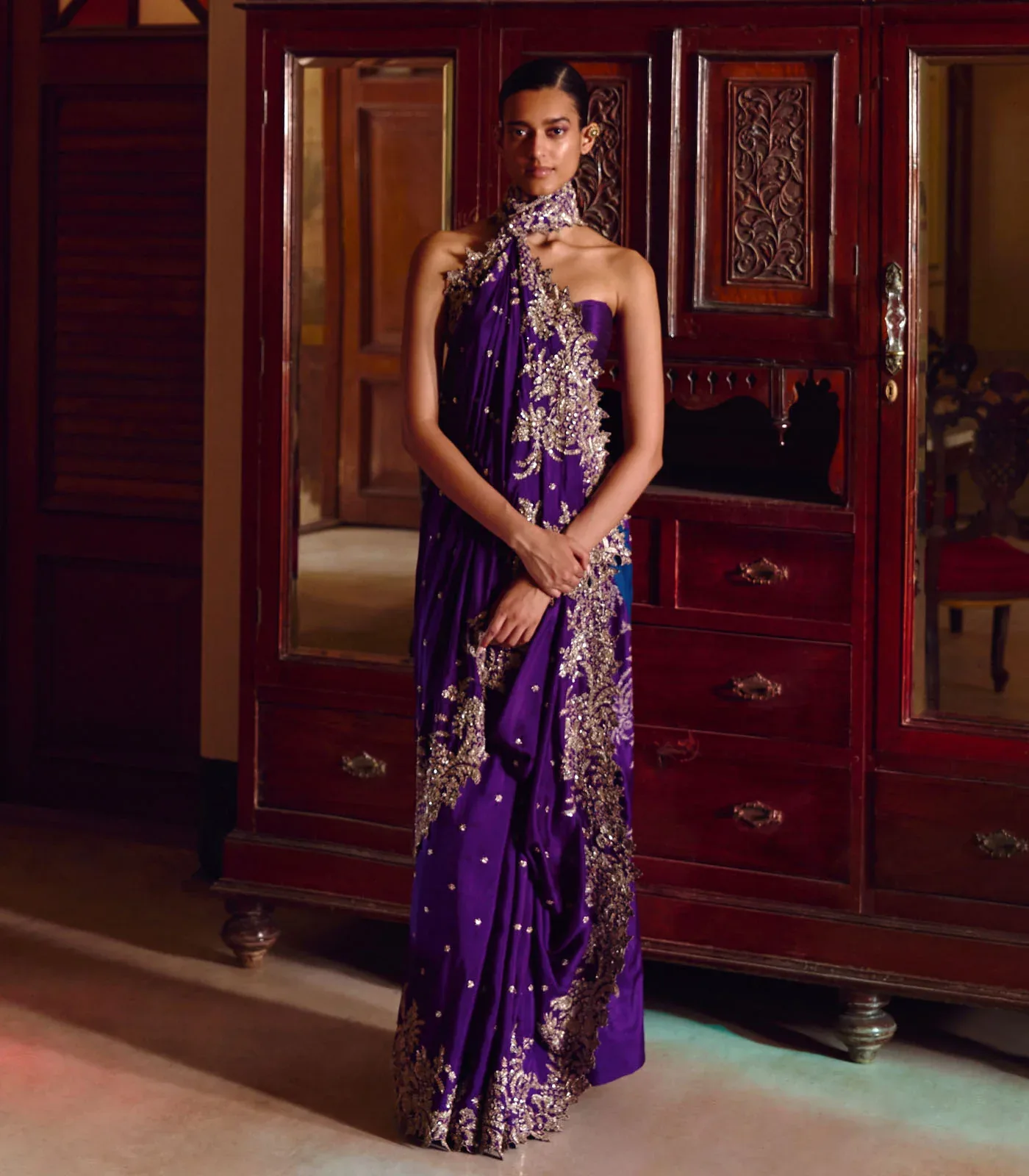 New Athena Zardozi Saree Set by Anushree Reddy