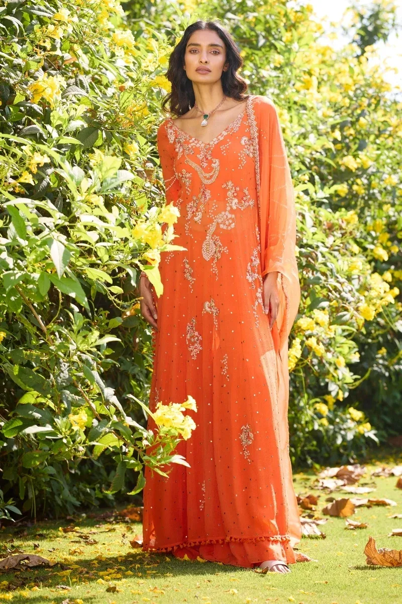 "Russet Rose" Chiffon Kalidar Set by Dolly J