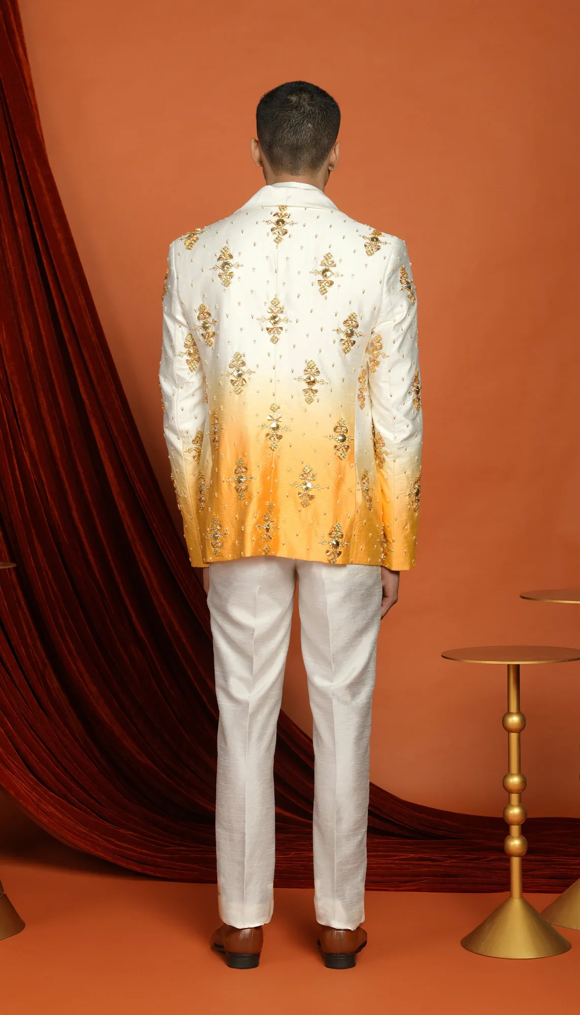 Kai - yellow ombré blazer set by Papa Don't Preach, yellow jacket, view 2