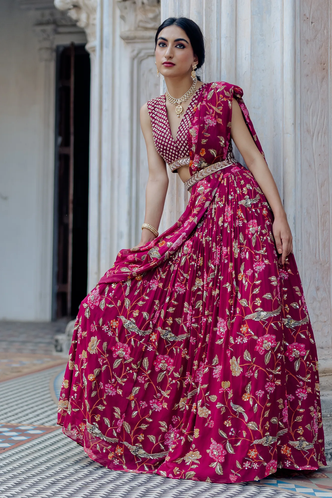 Nitara Lehenga Set by Paulmi And Harsh, view 2