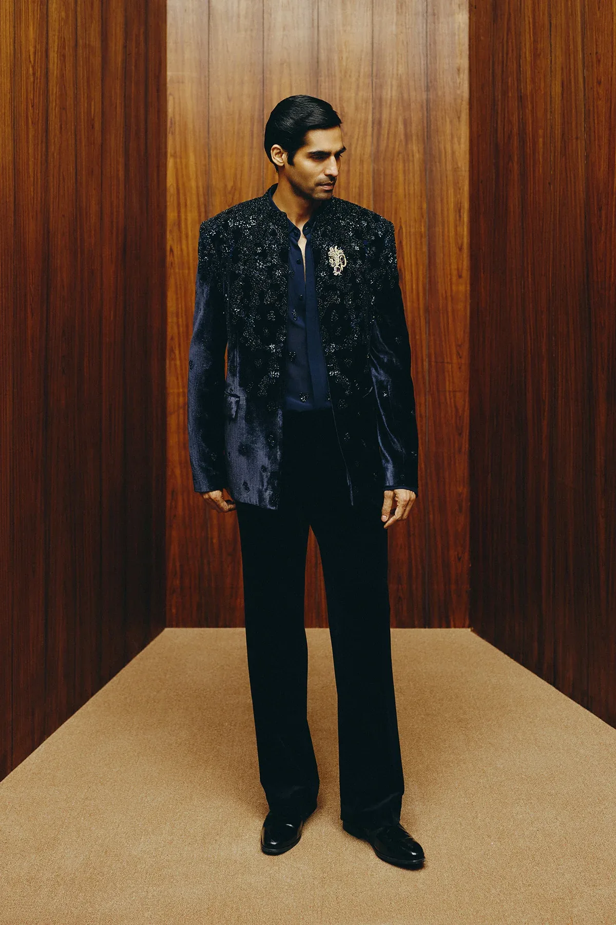 Royal Gleam Open Jacket with Shirt and Trouser by Dolly J