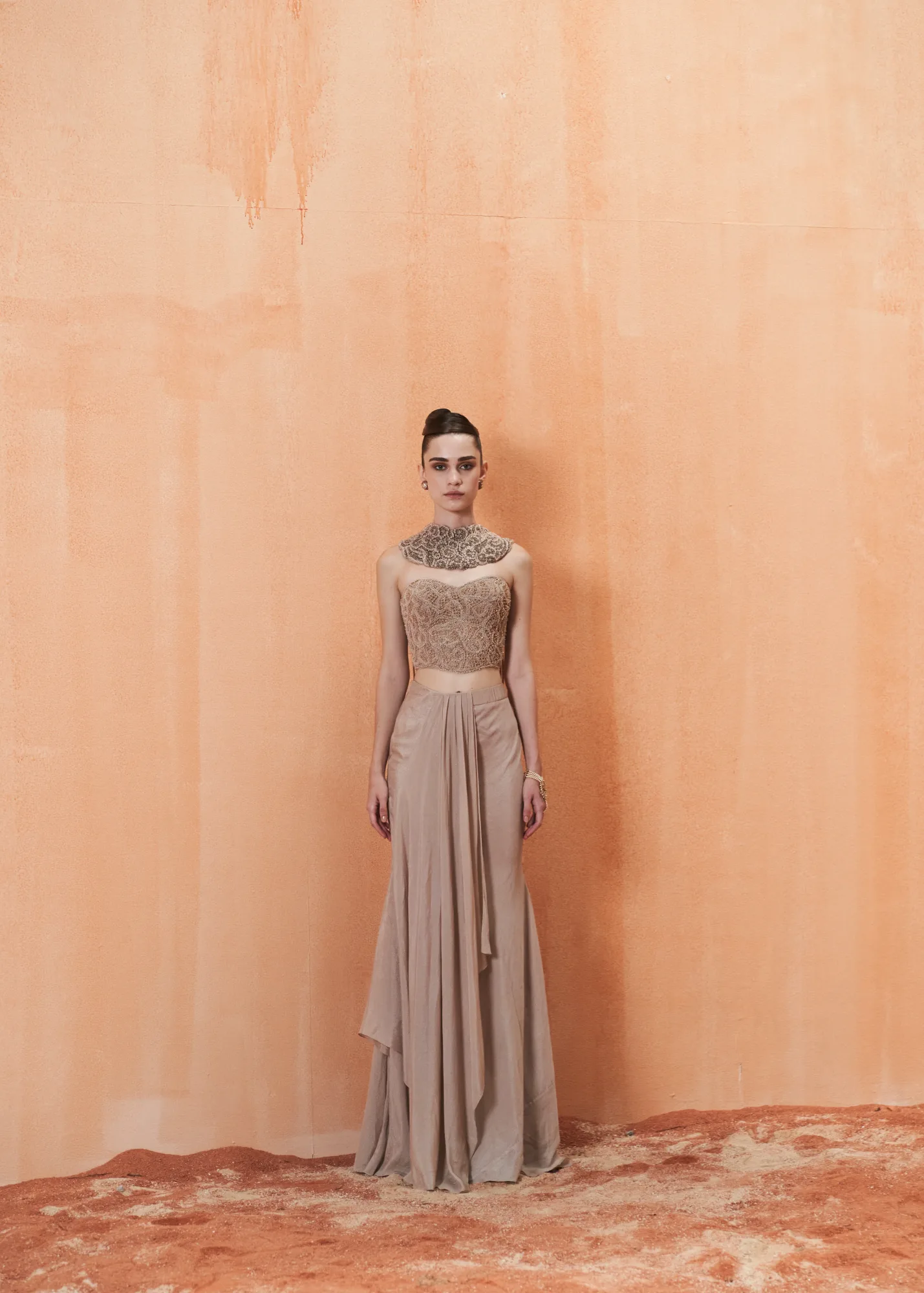 Doeskin Drape Skirt Set by Payal Keyal