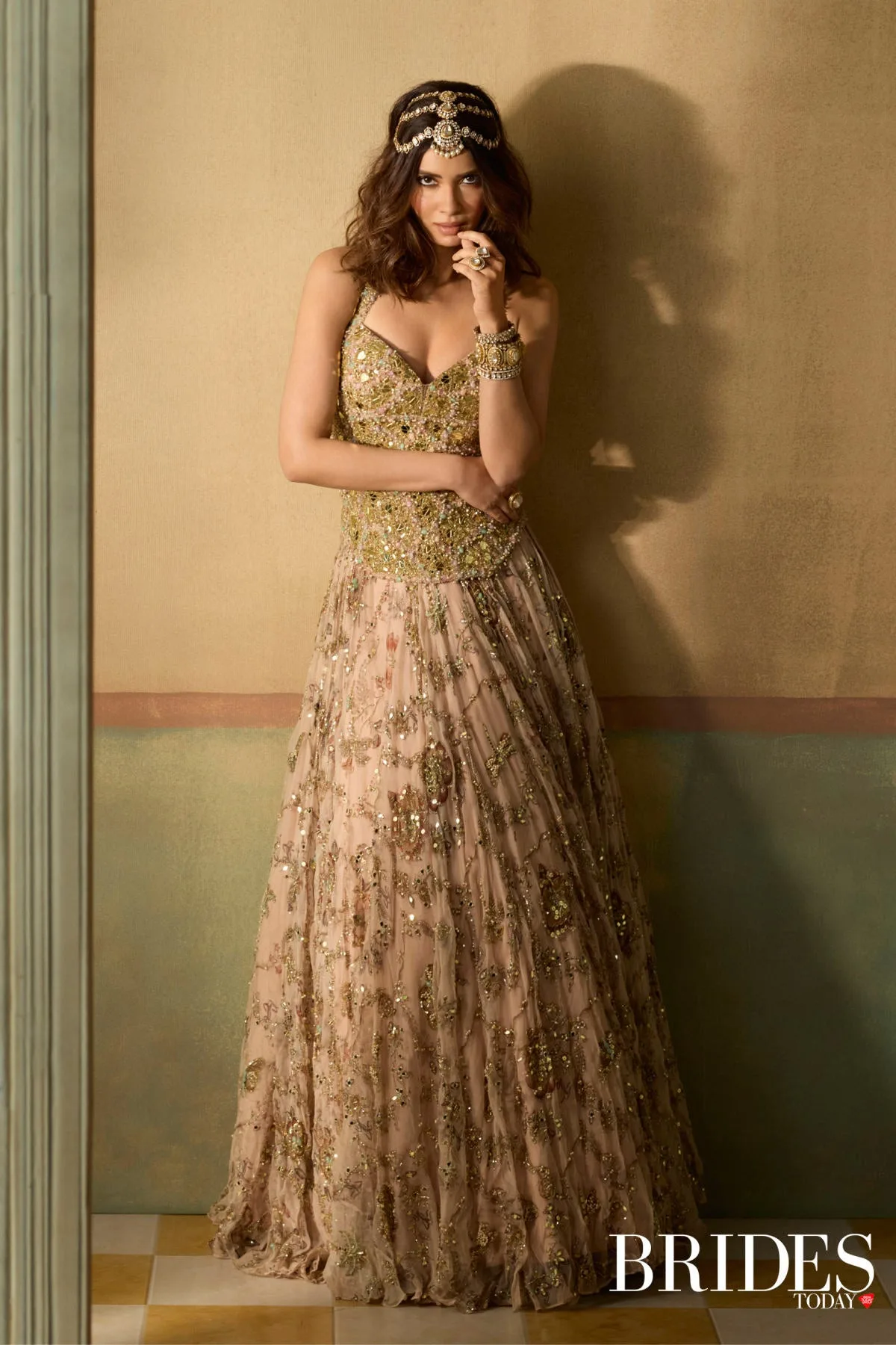 Diana Penty in Saina by Mahima Mahajan, gold lehenga