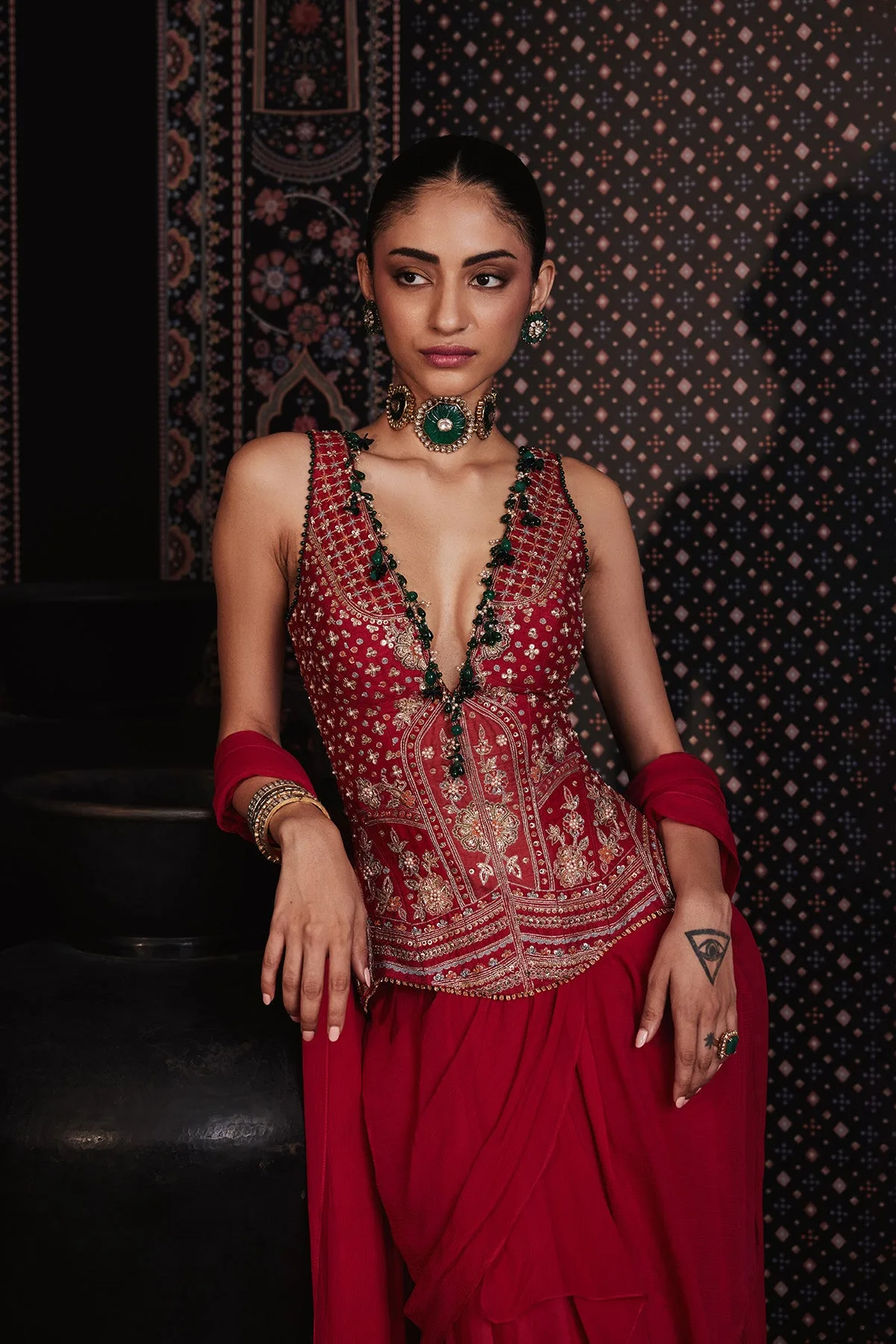 Whimsy Saree Set by Ridhi Mehra, view 3