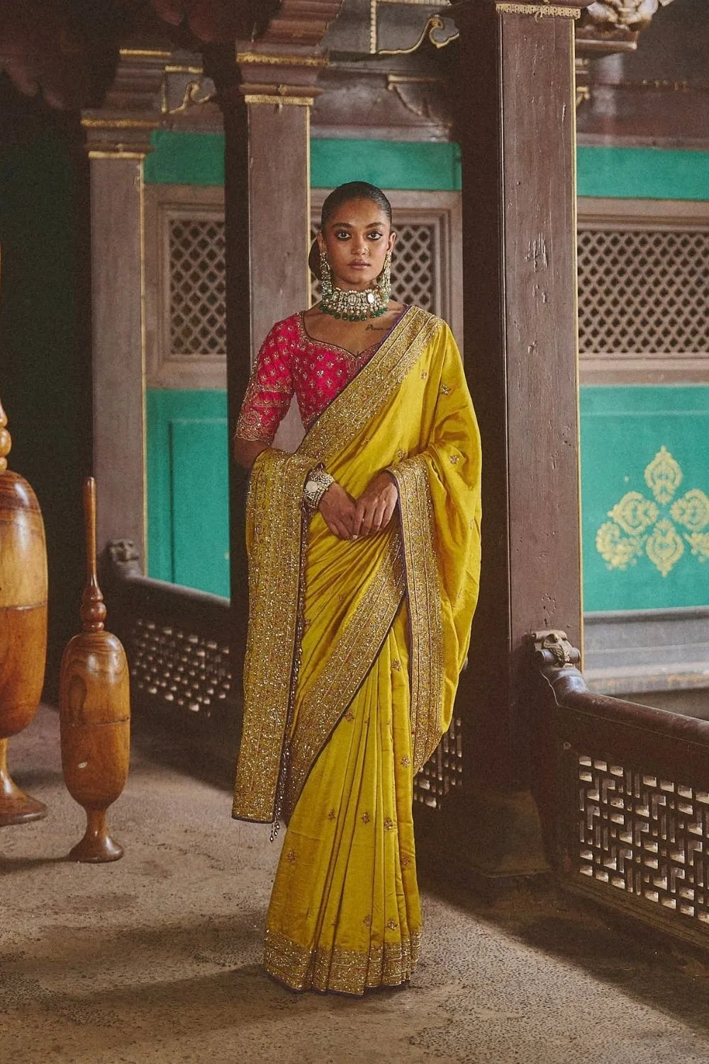Rujuta Silk Saree by Jigar Mali in mustard