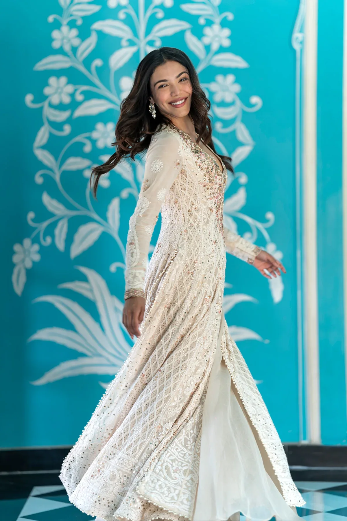 Shriya Pilgaonkar in "Aliza" Kalidar Kurta Set by Dolly J