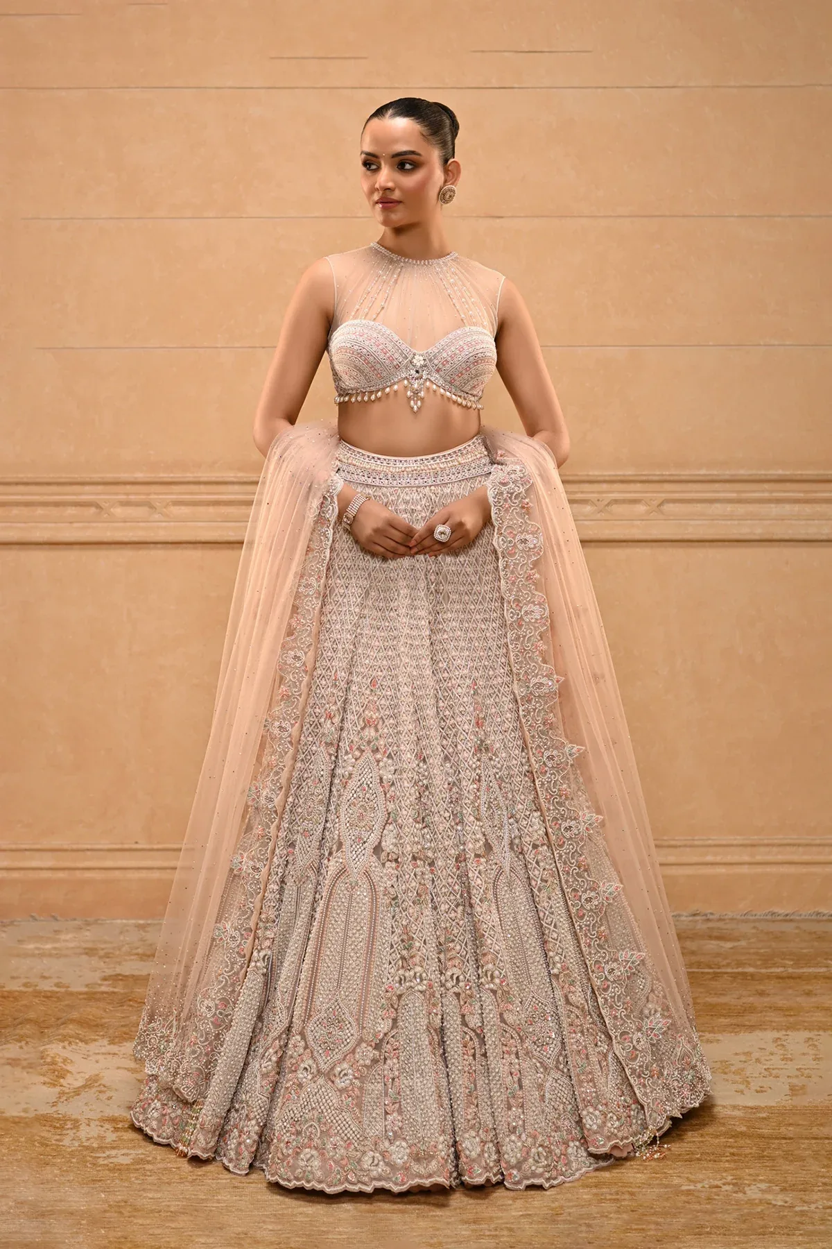 Pearl Basra Embroidered Lehenga by Tarun Tahiliani