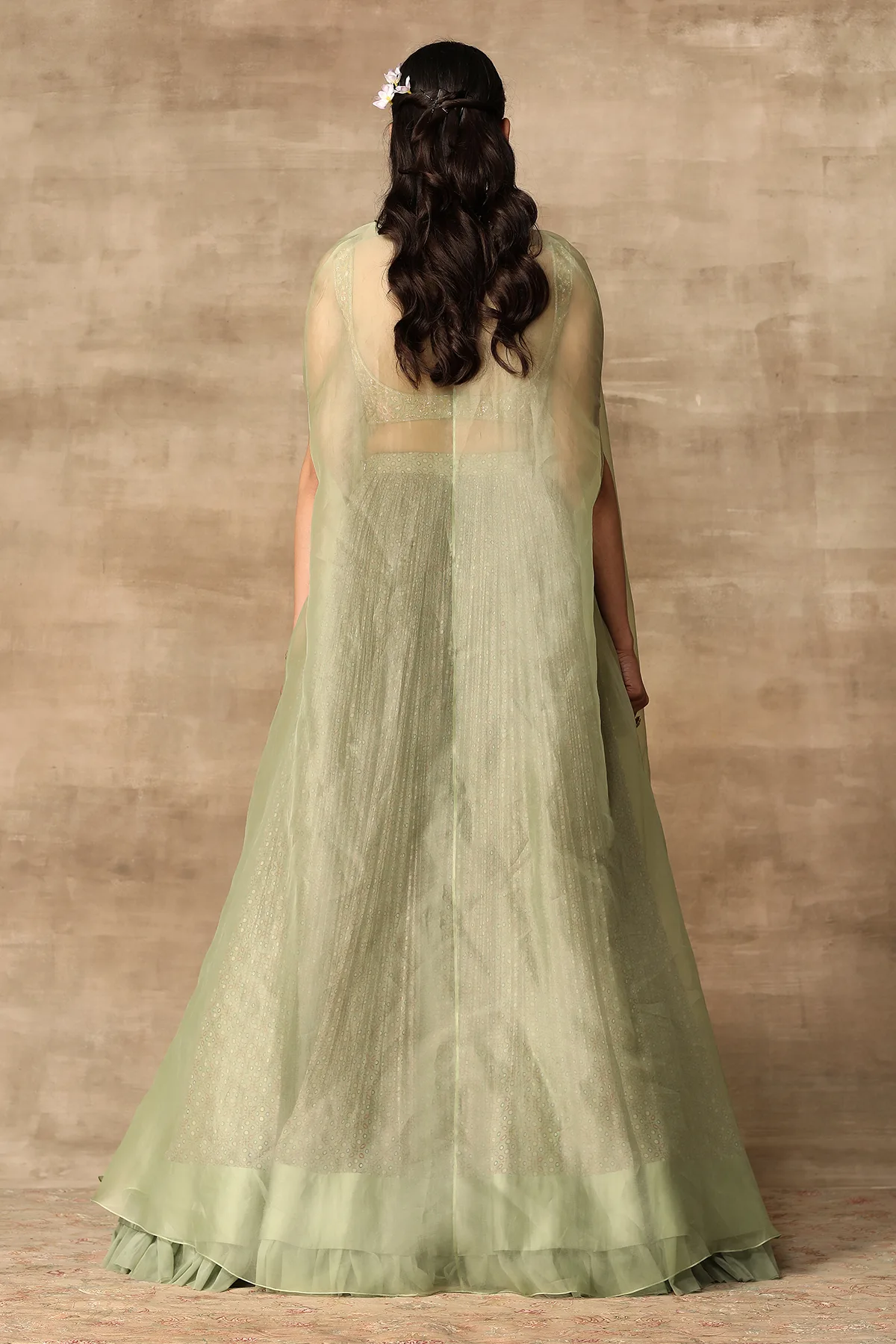Aria by Ridhi Mehra, green lehenga, view 3
