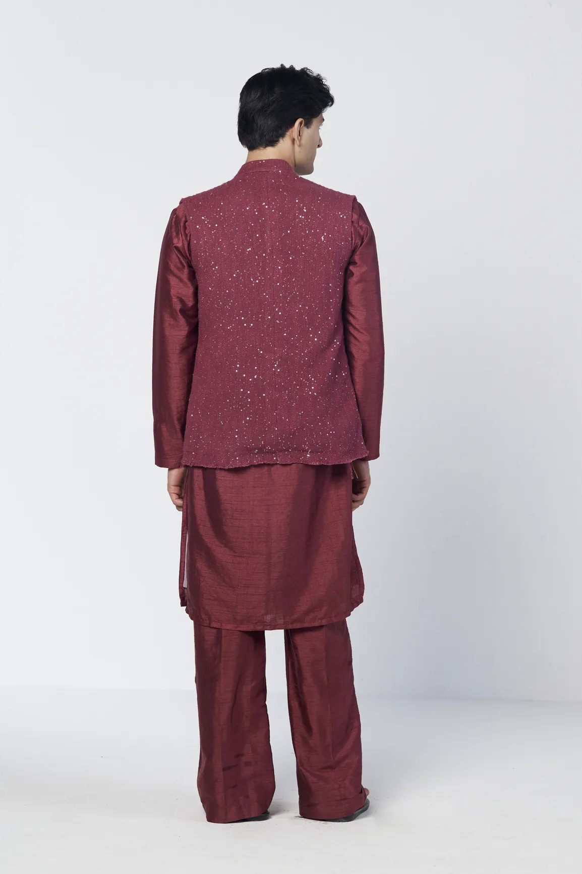Grape Spark Men's Kurta by Rishi and Vibhuti, view 4