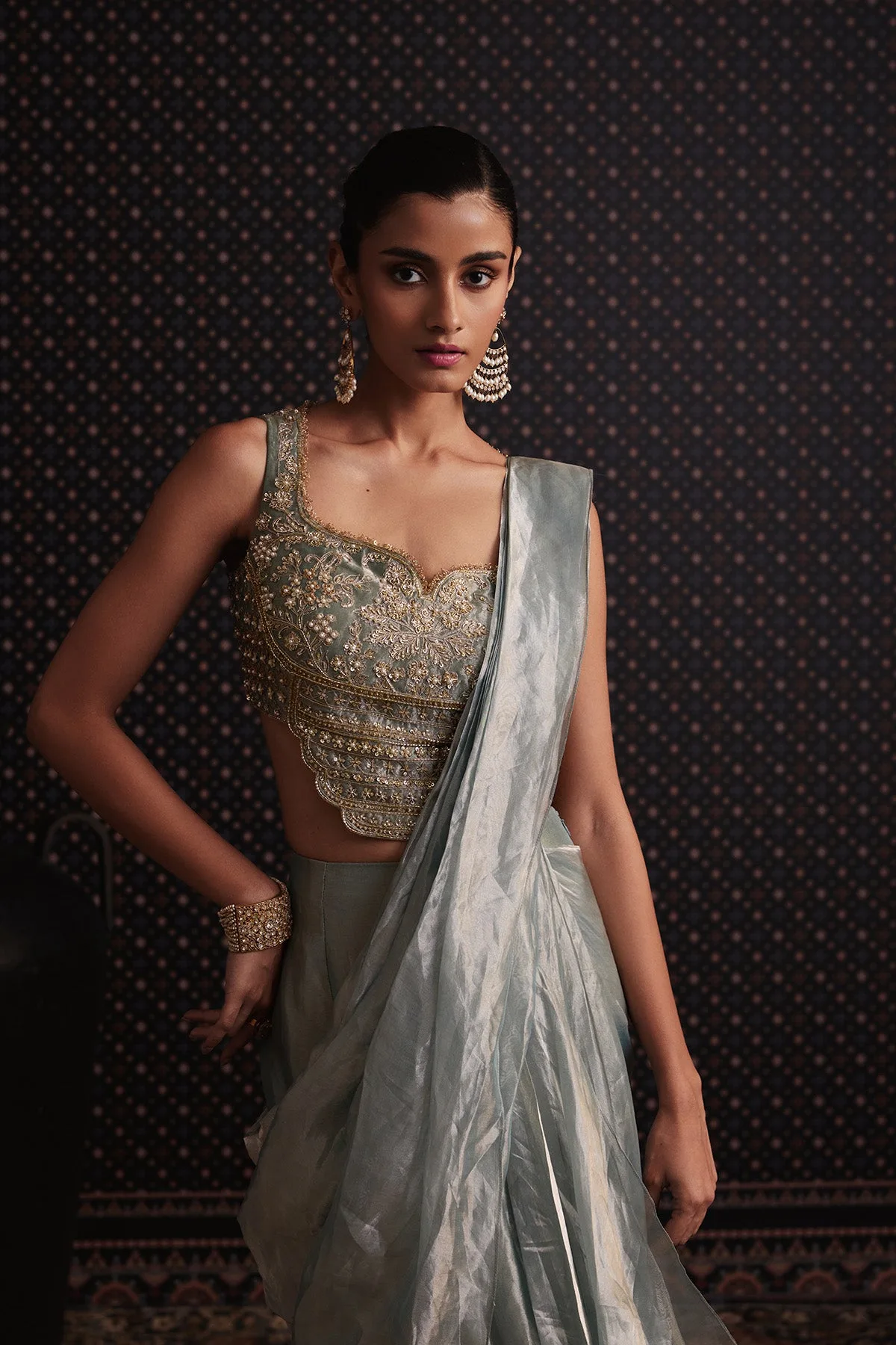 Haze Saree Set by Ridhi Mehra, view 3