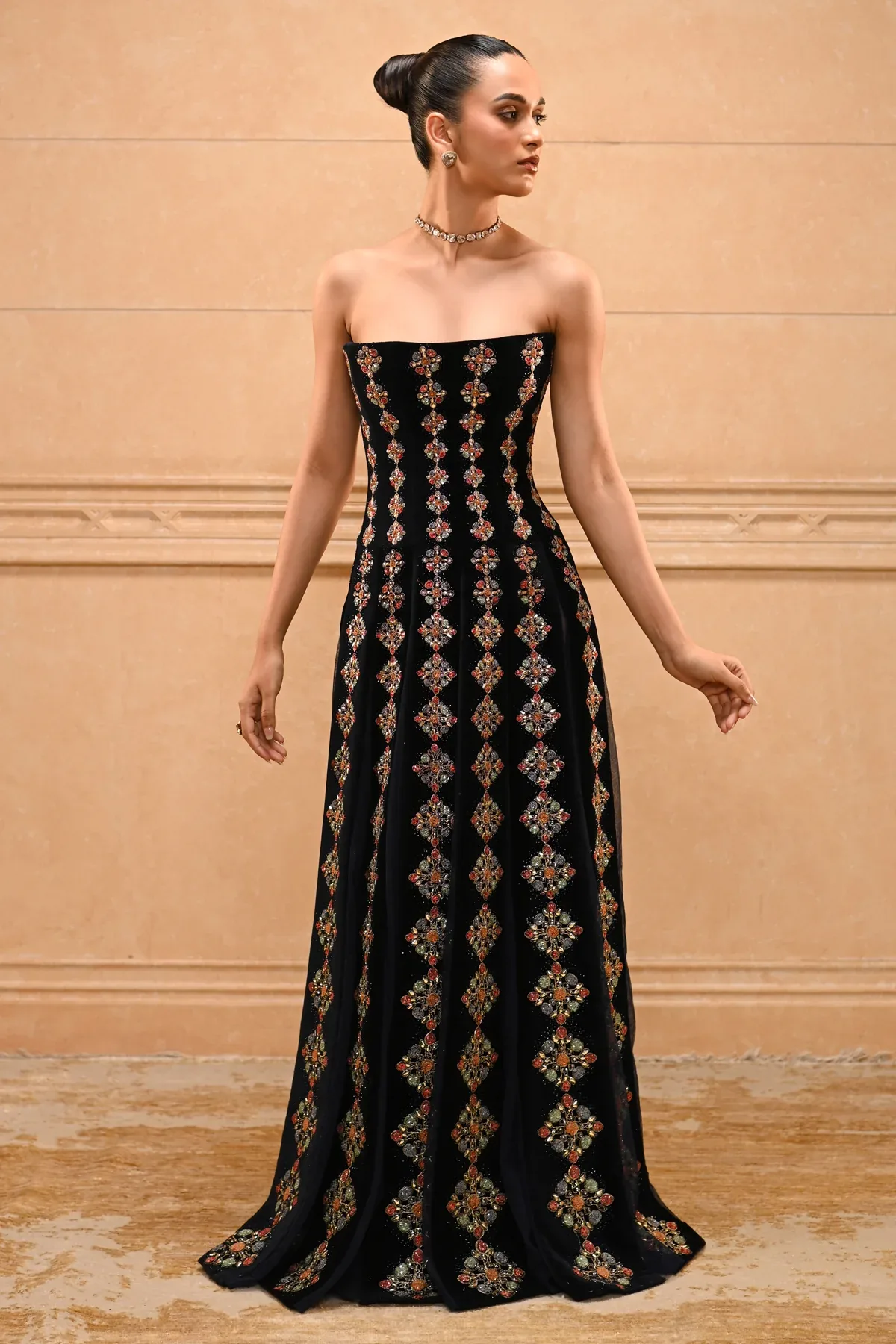Gemstone Velvet Gown by Tarun Tahiliani