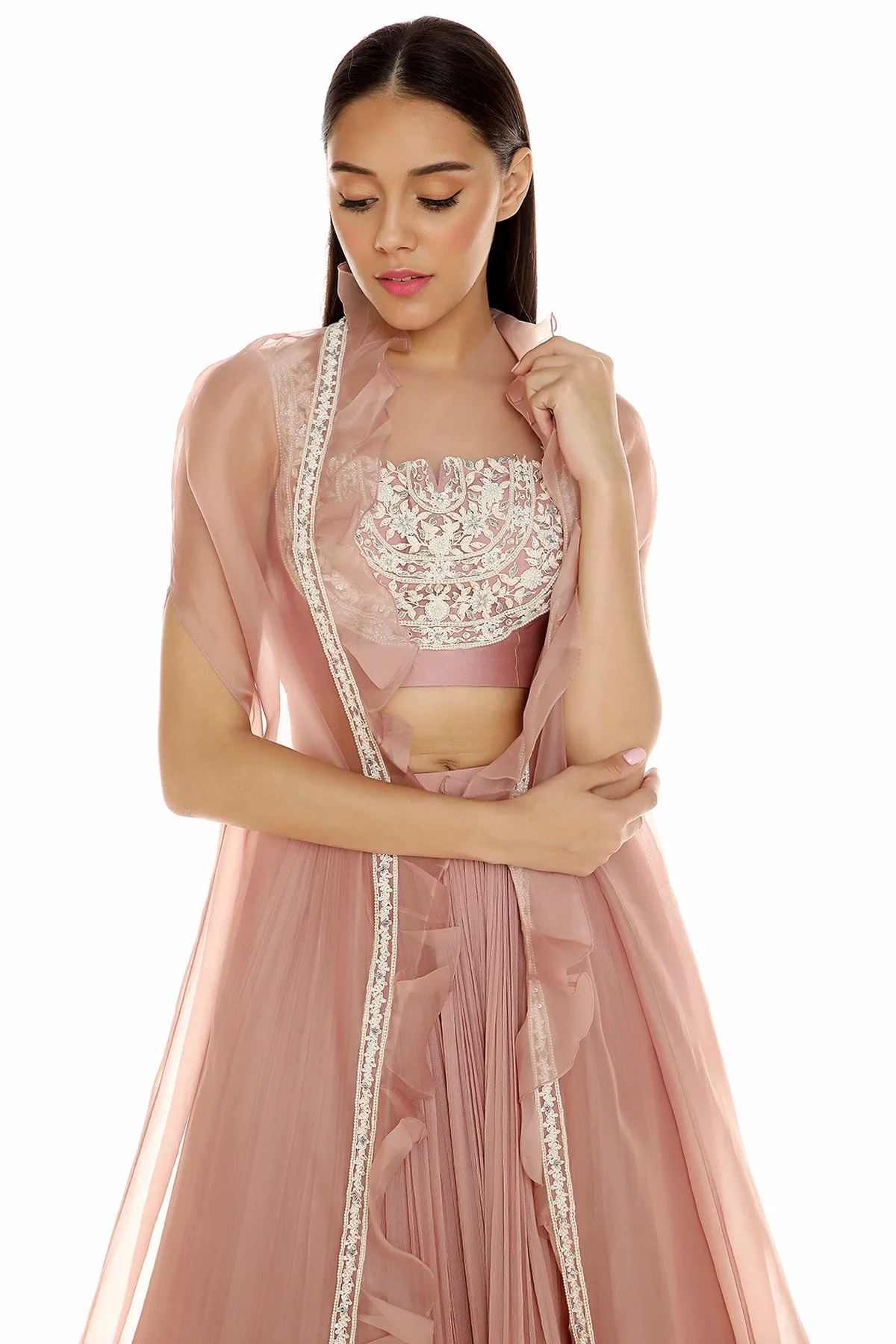 Aaila by Ridhi Mehra, lehenga, view 3
