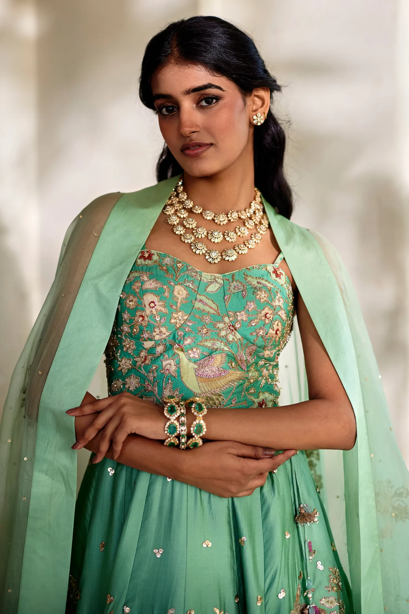Heli Lehenga Set by Paulmi And Harsh, view 4
