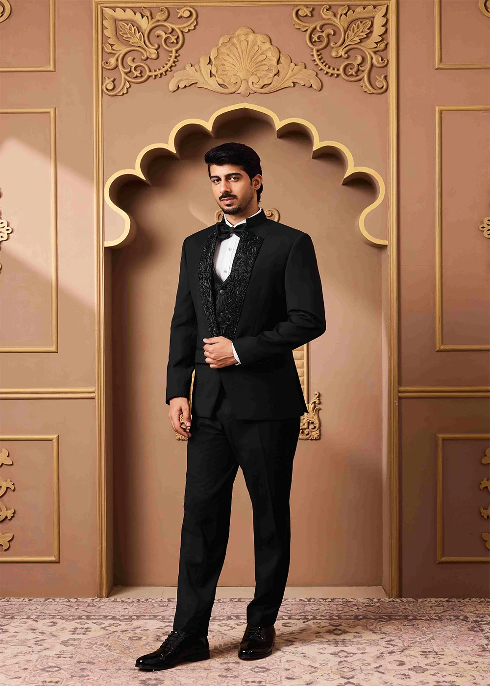 Black Tuxedo Vest Pant by Nitika Gujral, view 3