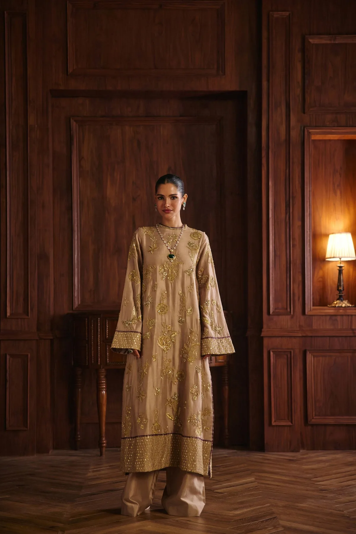 Kainat by Mahima Mahajan, nude kurta, view 2