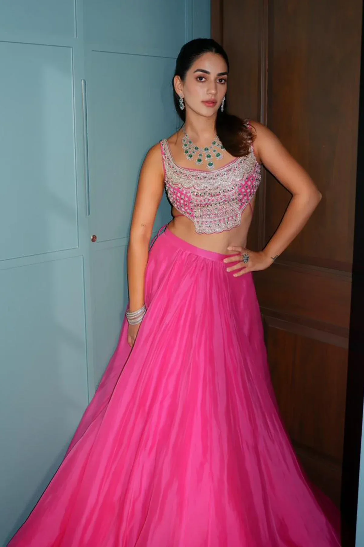 Karma Dhingra in Floret Lehenga Set by Ridhi Mehra