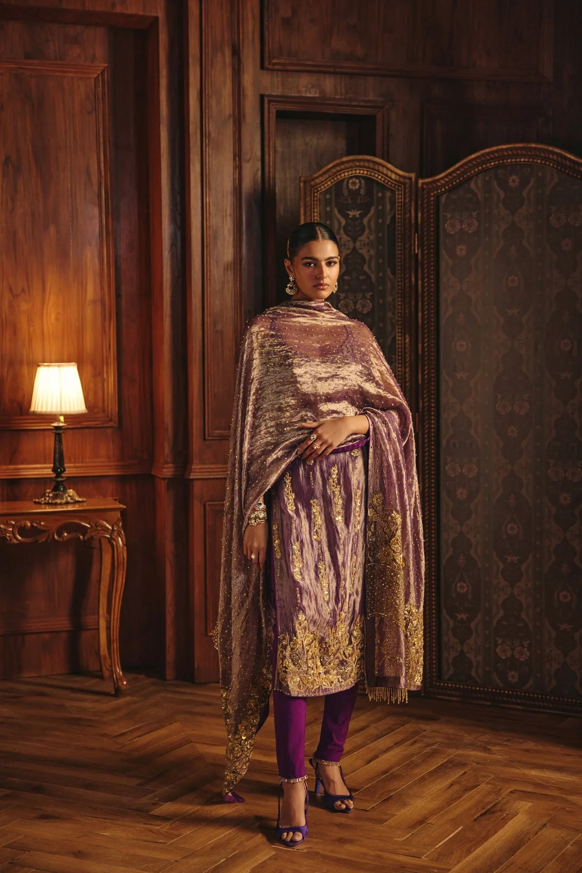 Naima by Mahima Mahajan, purple kurta, view 4