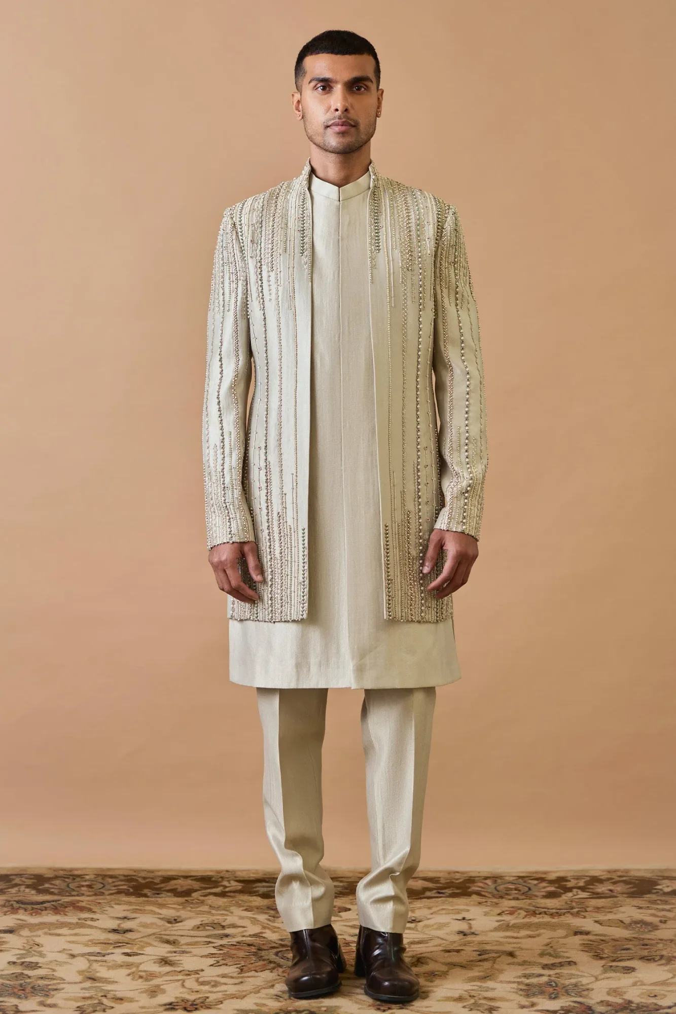 Sage Electric Rain Indo Western by Qbik