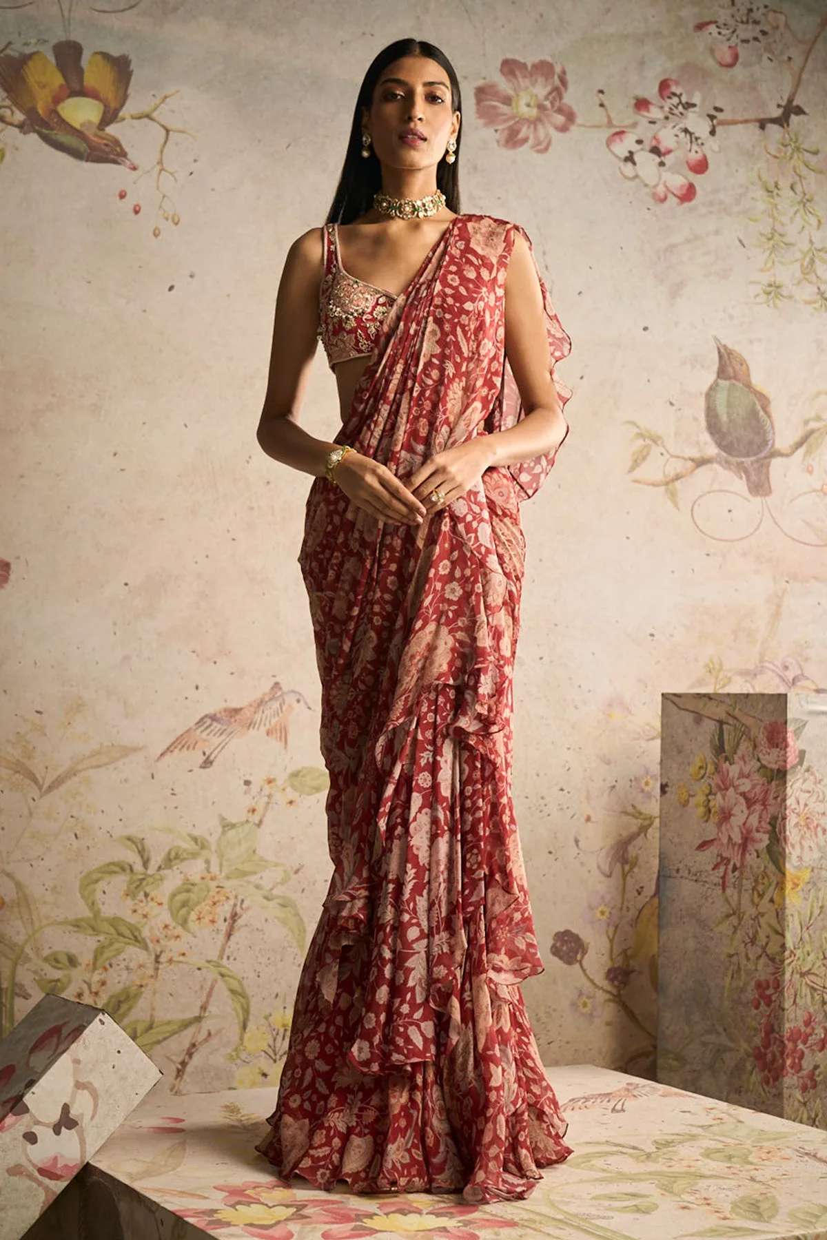 Retro Saree Set by Ridhi Mehra