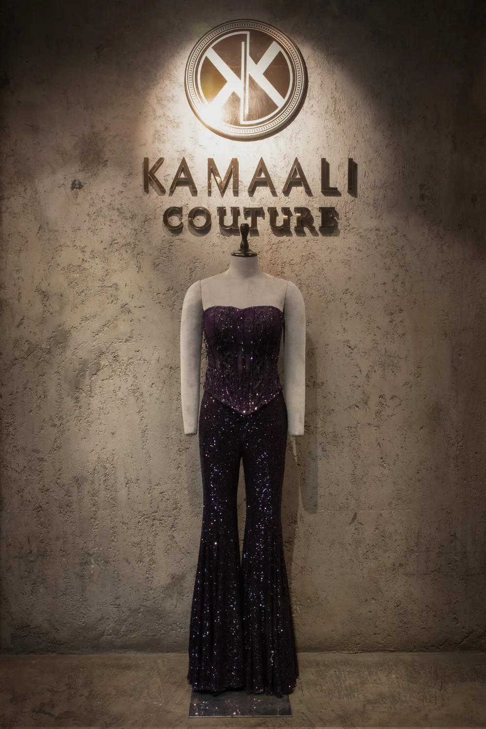 Wine Corset Sharara by Kamaali Couture