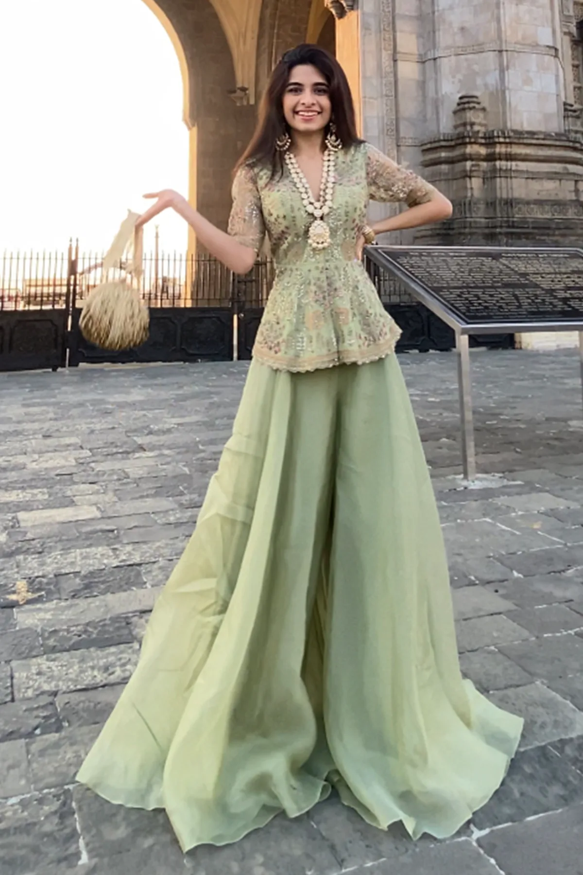 Prerna Mehra in Hazel by Ridhi Mehra, green sharara