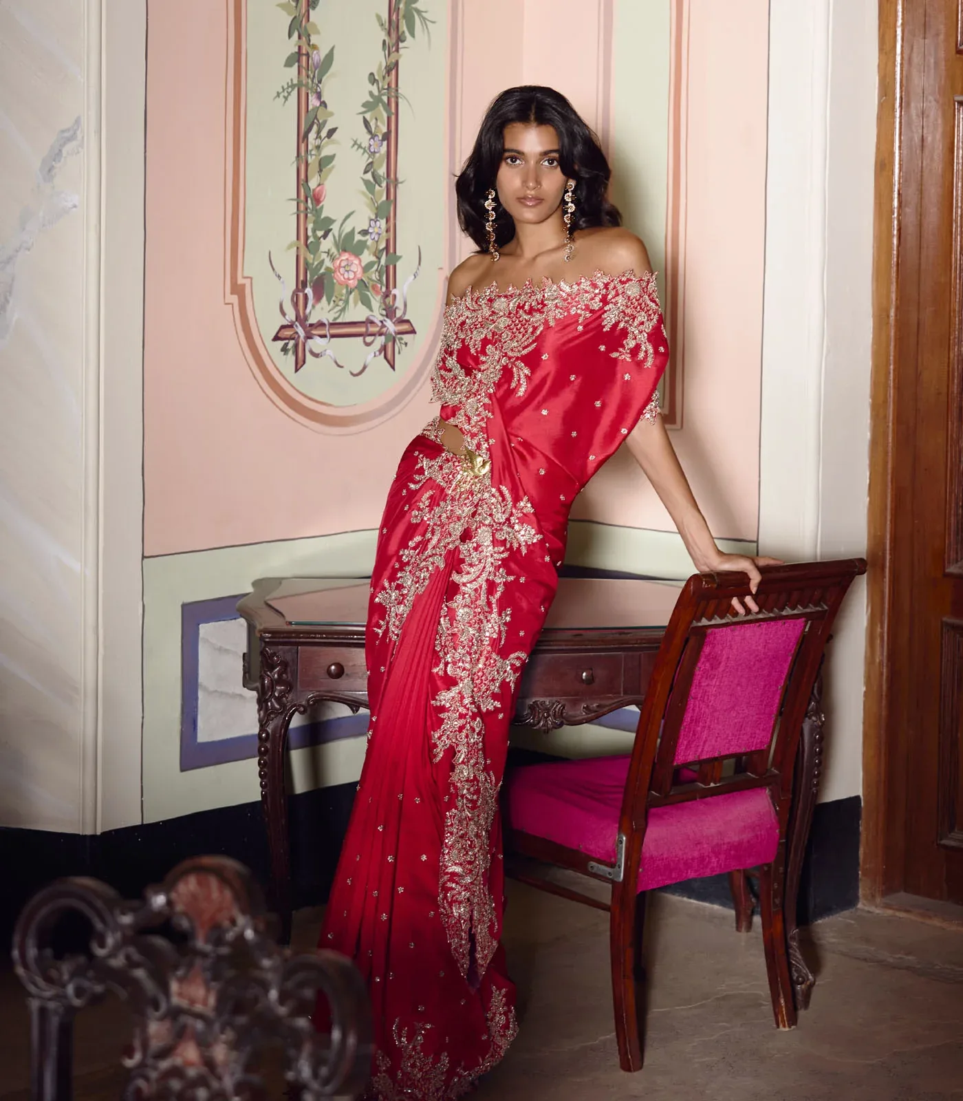 New Athena Zardozi Saree Set by Anushree Reddy