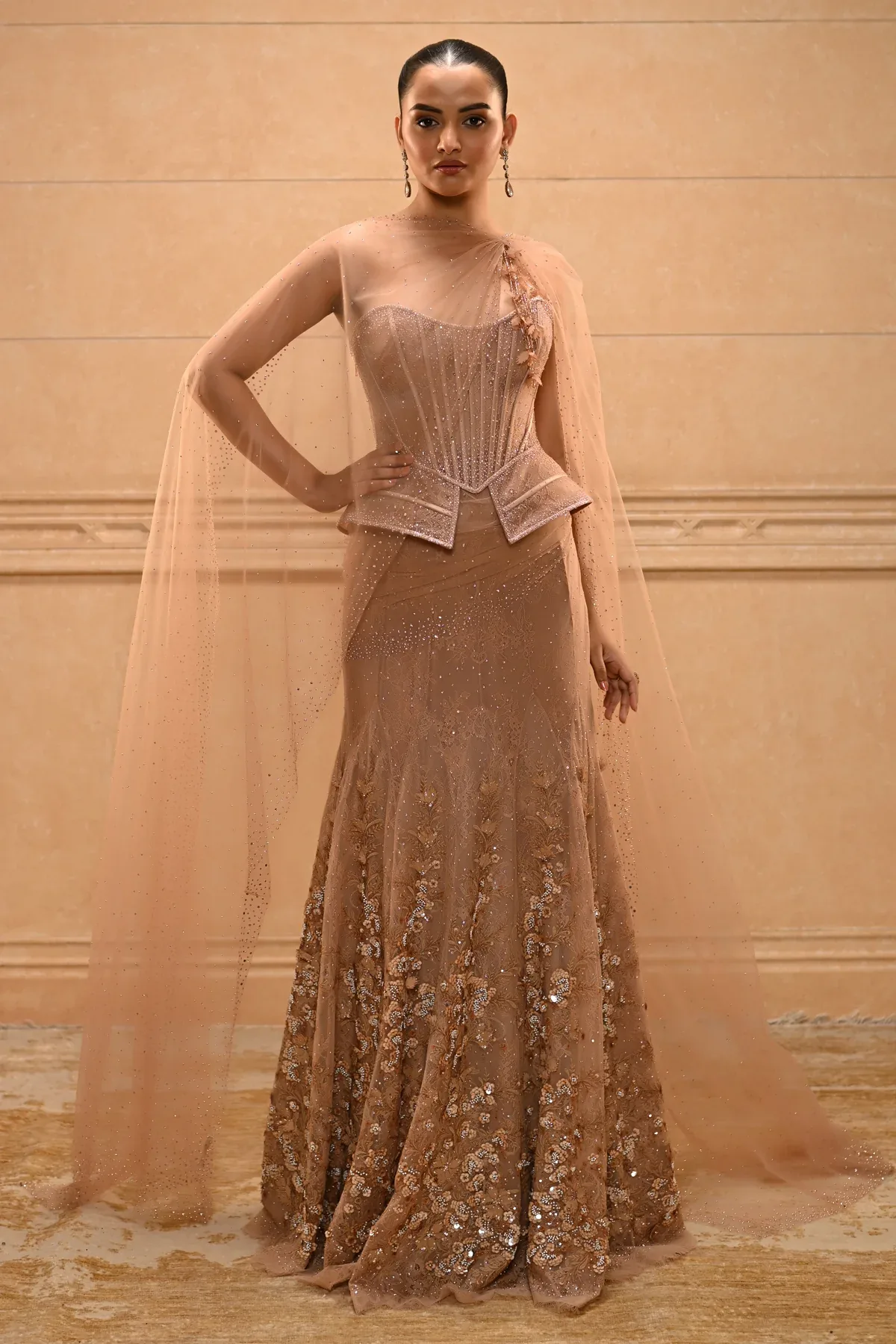 Floral Embroidered Lehenga Set by Tarun Tahiliani