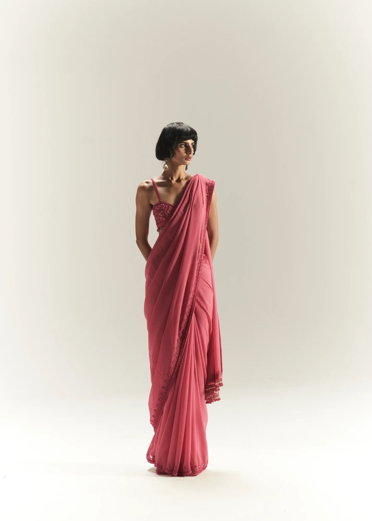 Magenta Pink Saree by Payal Keyal
